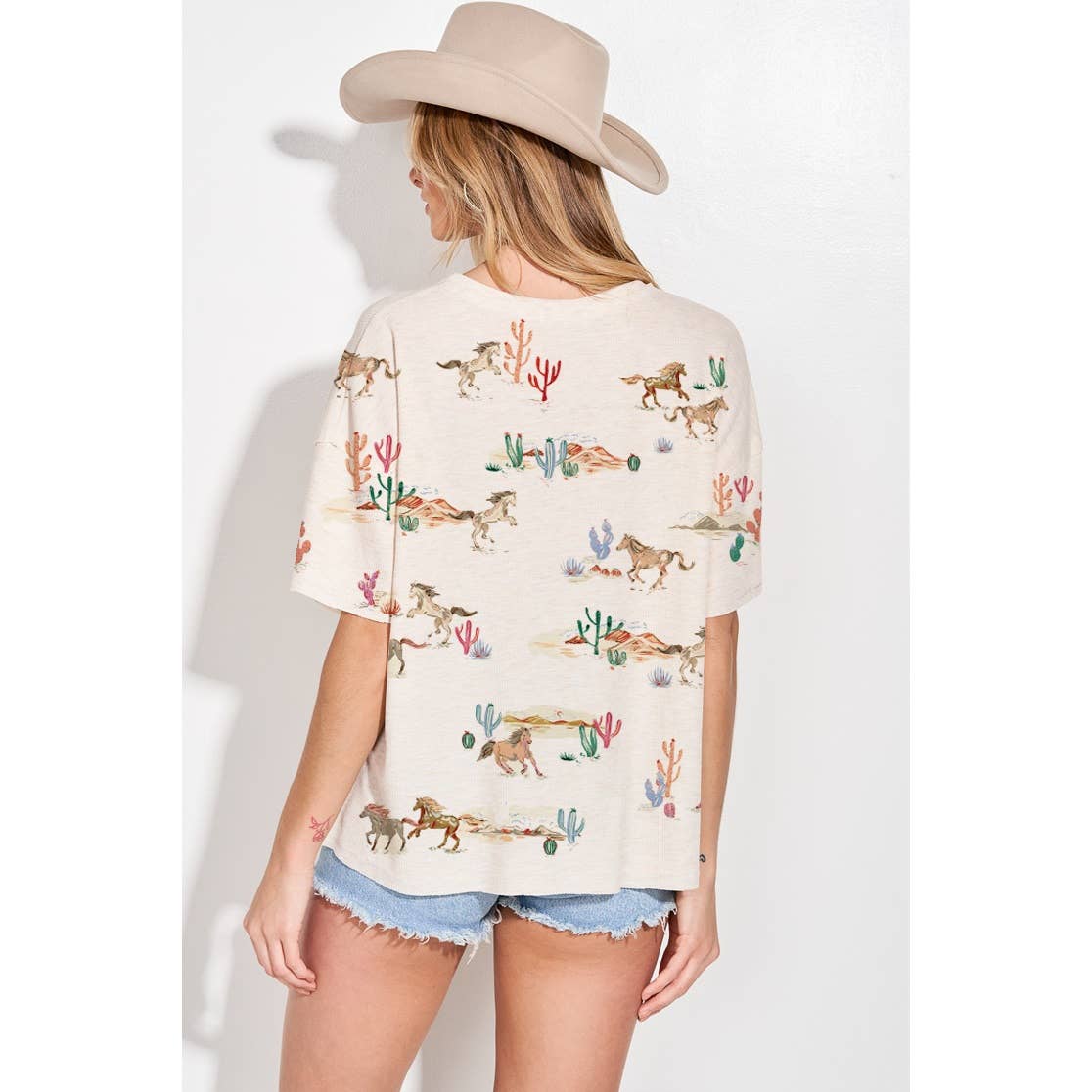 Horses Western Print Top HP
