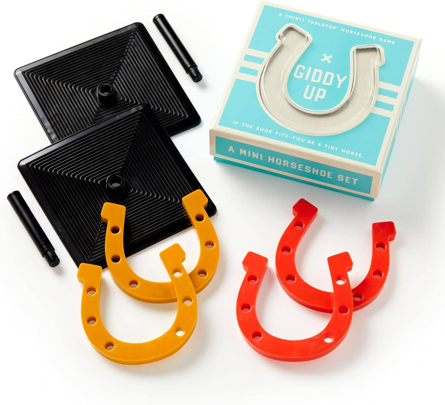 Brass Monkey Giddy Up Tabletop Horseshoes Game-LU