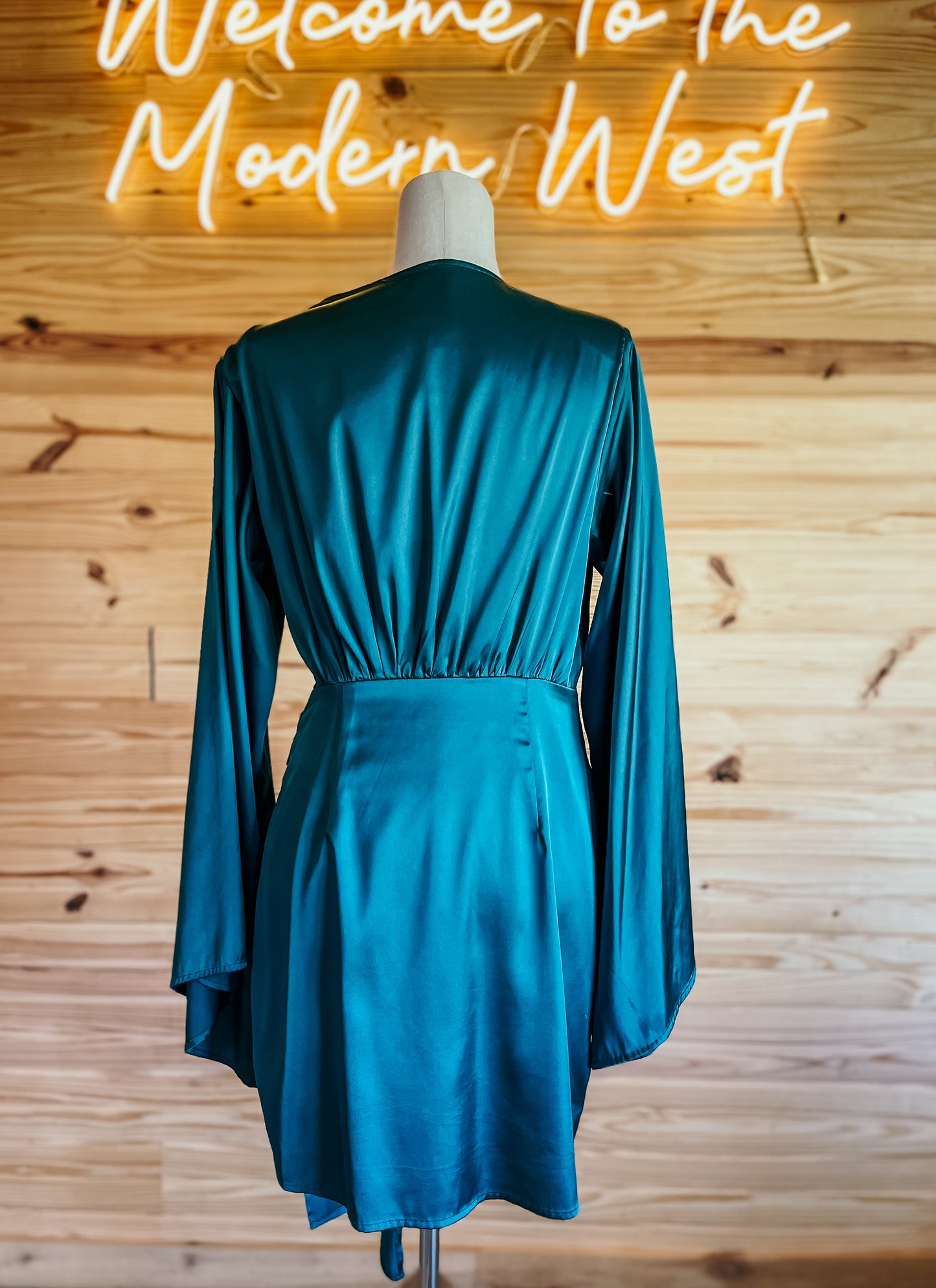 Green Satin Event Dress HP