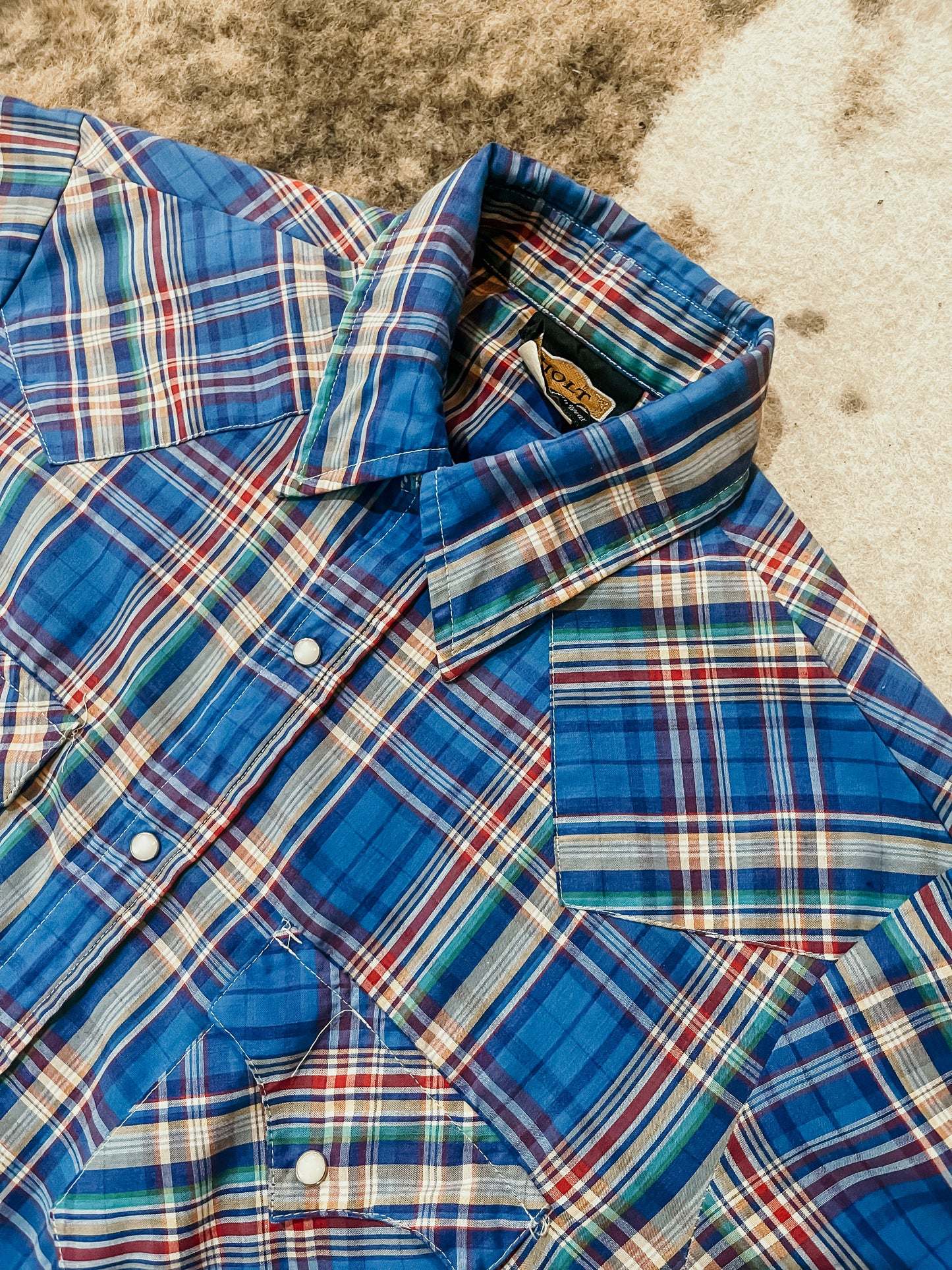 Blue Plaid Pearl Snap HP