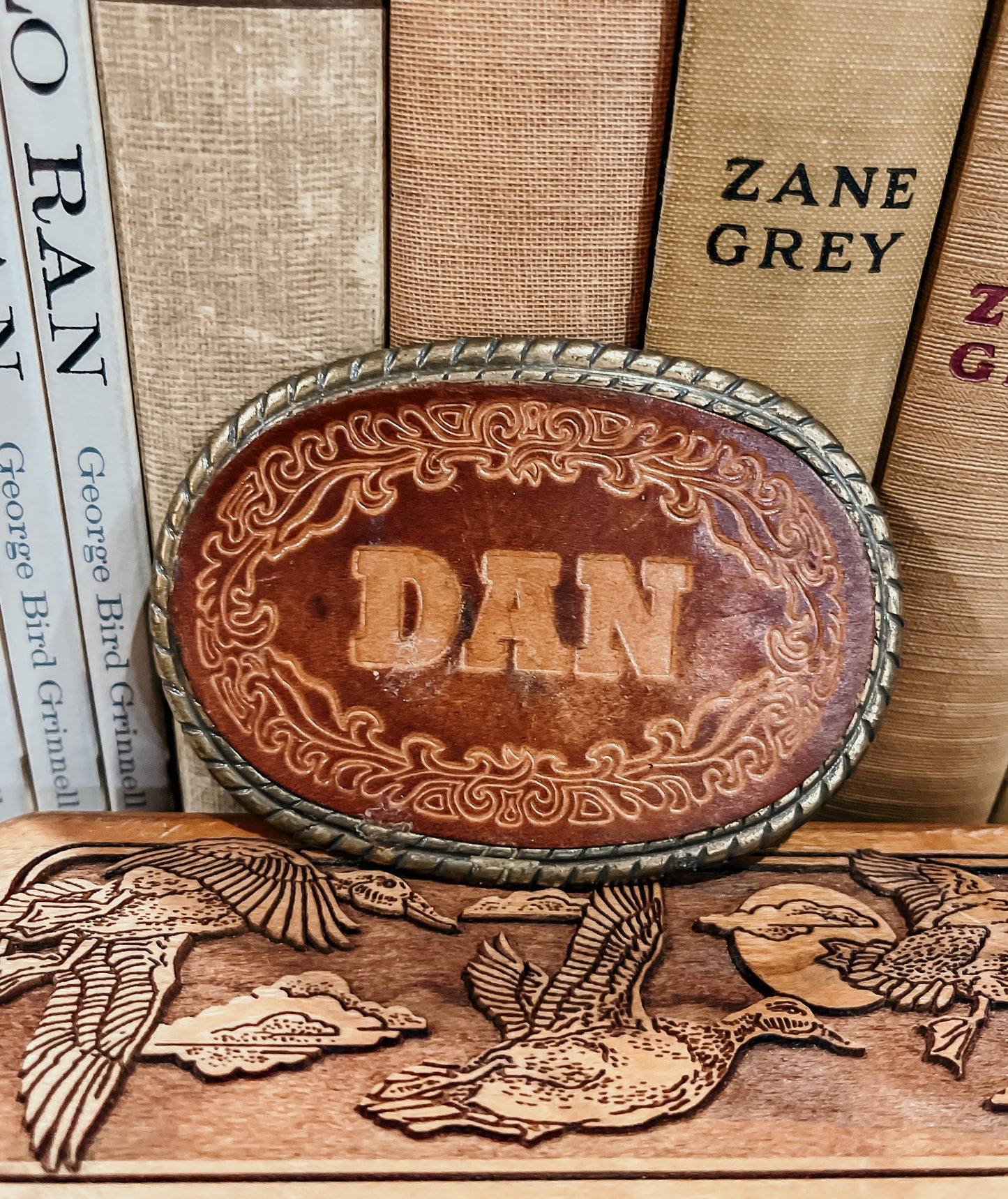 Tooled Leather Dan Buckle HP