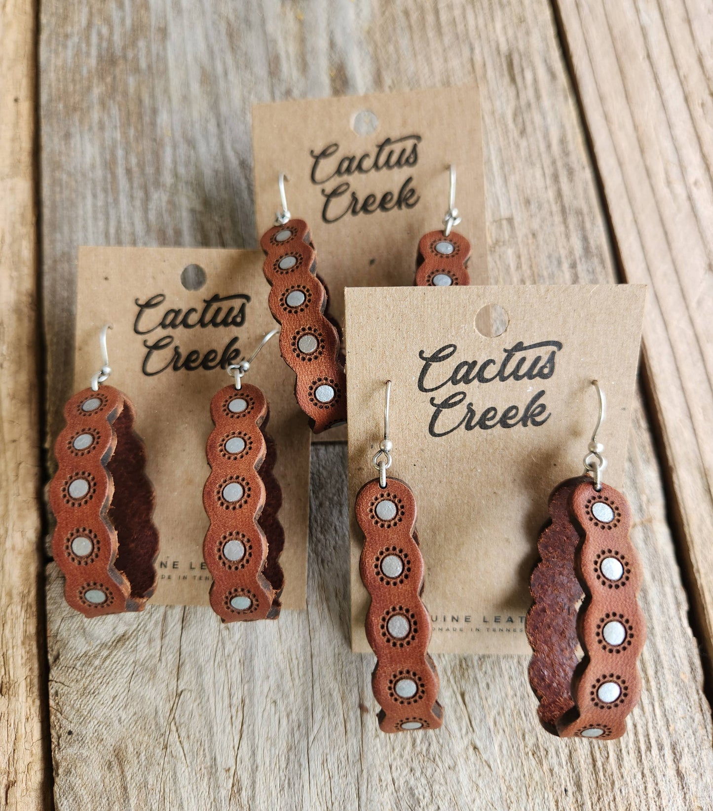 "Sally" Handmade Leather Earrings