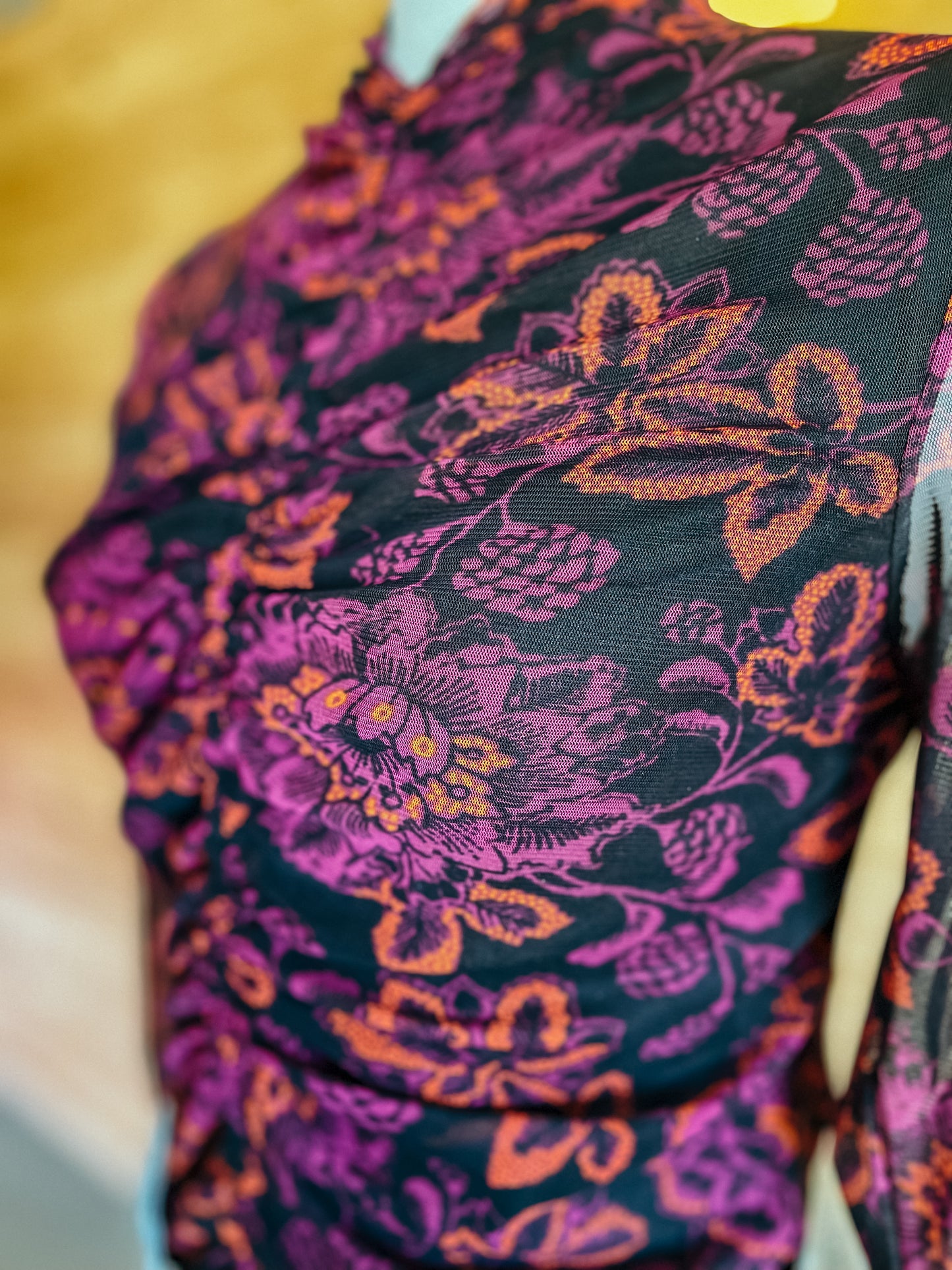 Black Floral Top HP