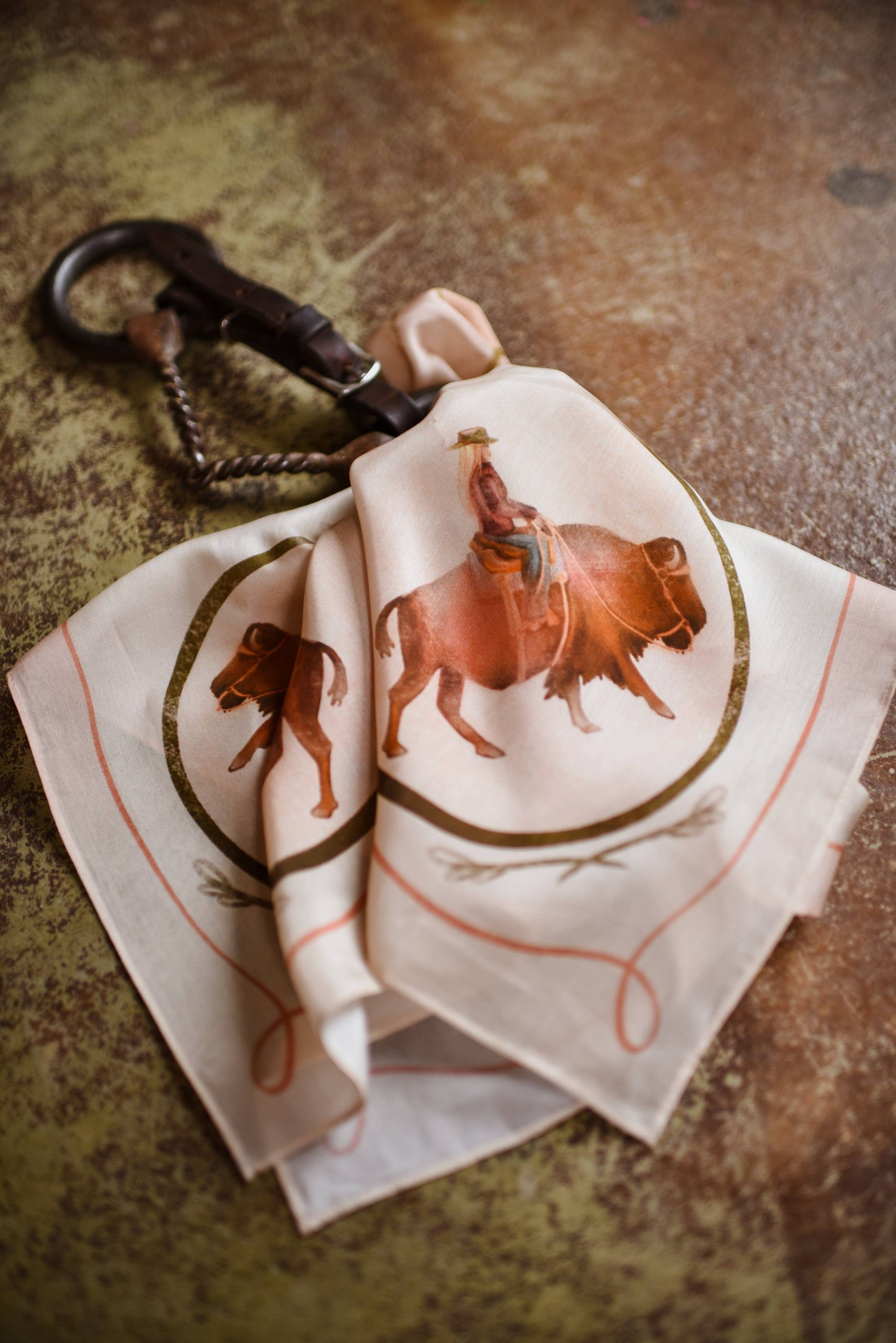 Roamin' Cowgirl Bison Western Scarf Wild Rag LU