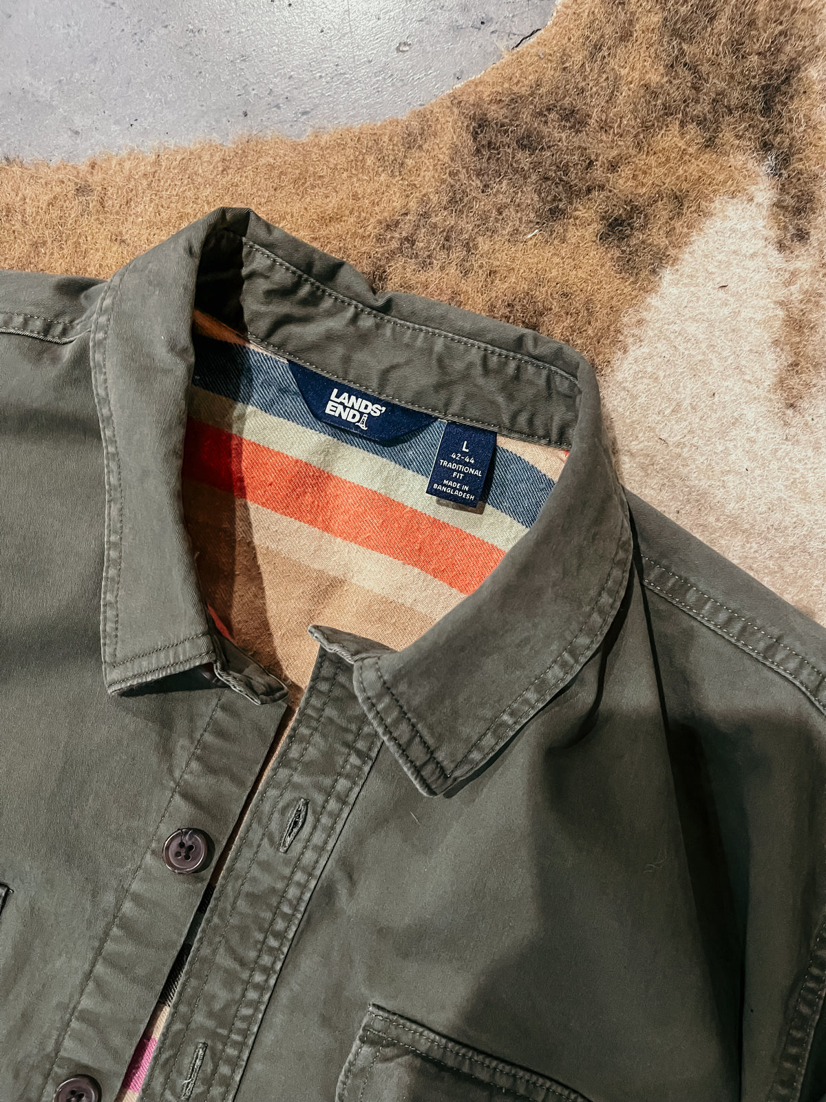 Lands End Army Green Shacket HP