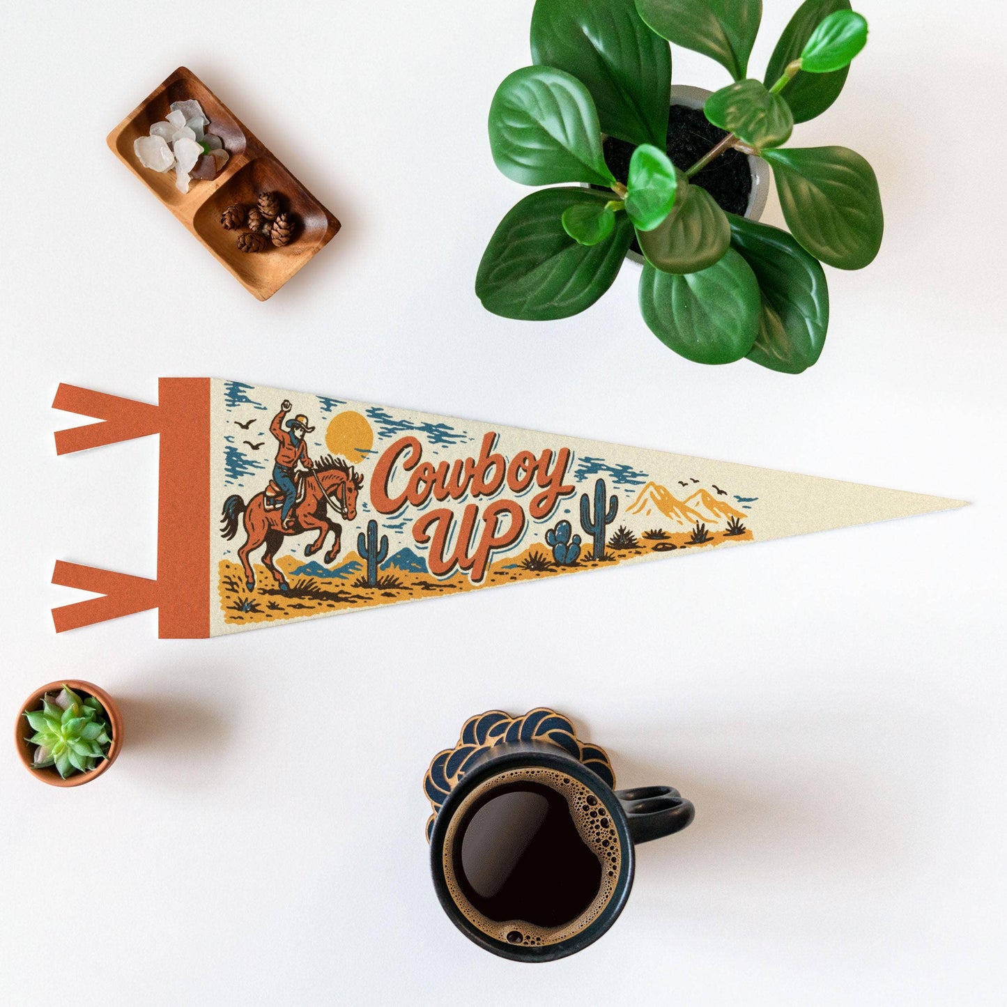 Cowboy Up Felt Pennant: Large Pennant-LU