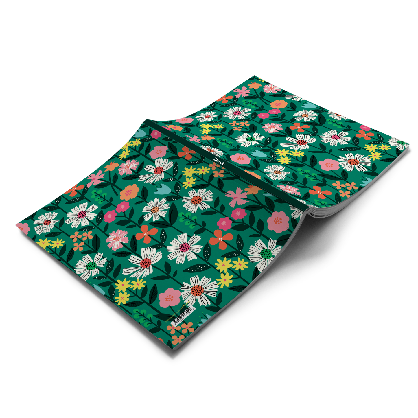 Green Cosmos Medium Layflat Journal Notebook LU