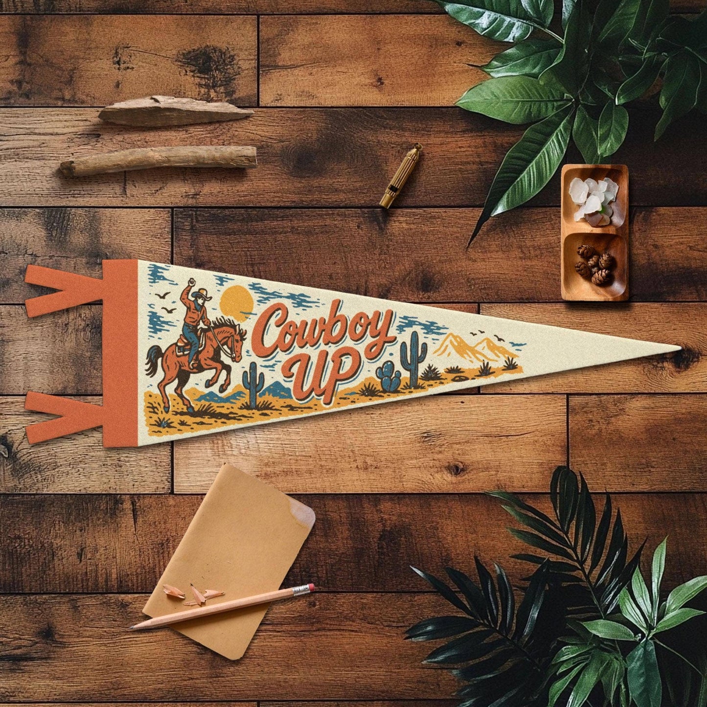 Cowboy Up Felt Pennant: Large Pennant-LU