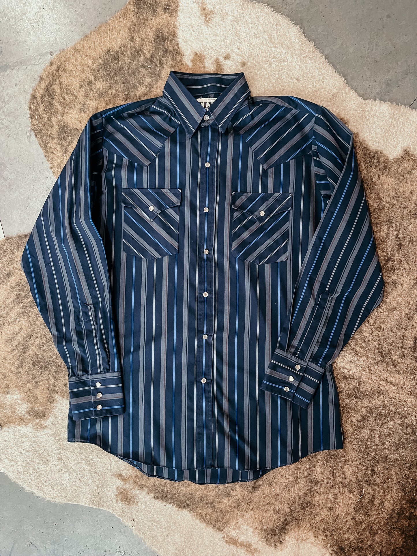 ELY Striped Pearl Snap HP