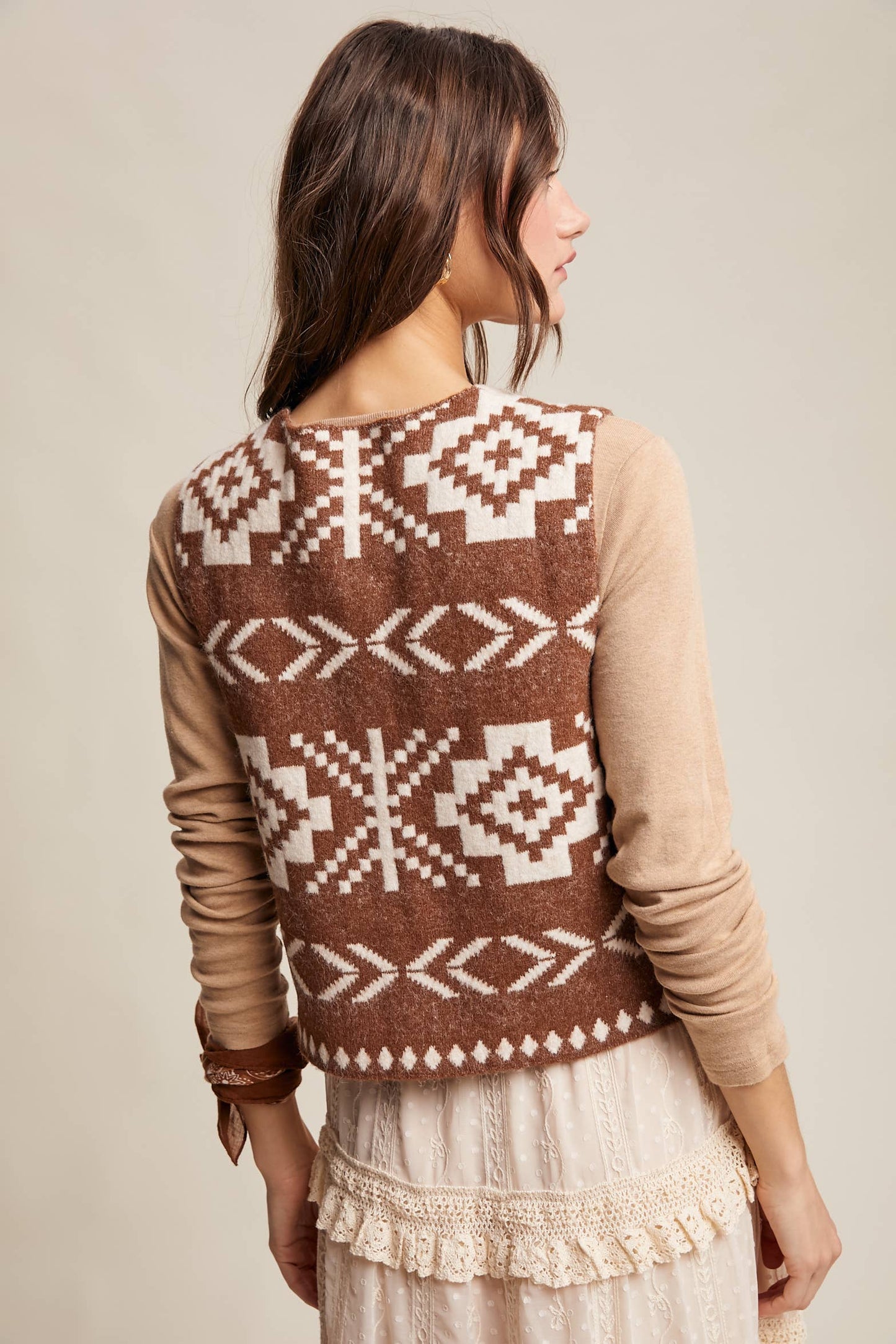 Southwestern Button-Up Wool Vest HP