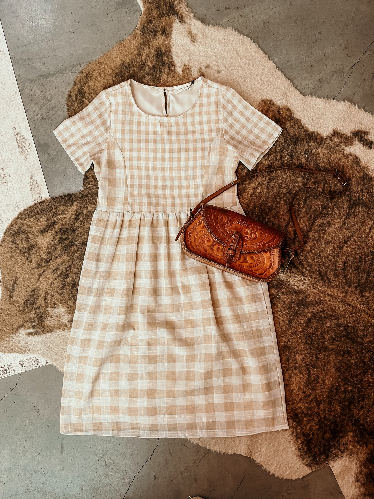 Tan Gingham Dress HP