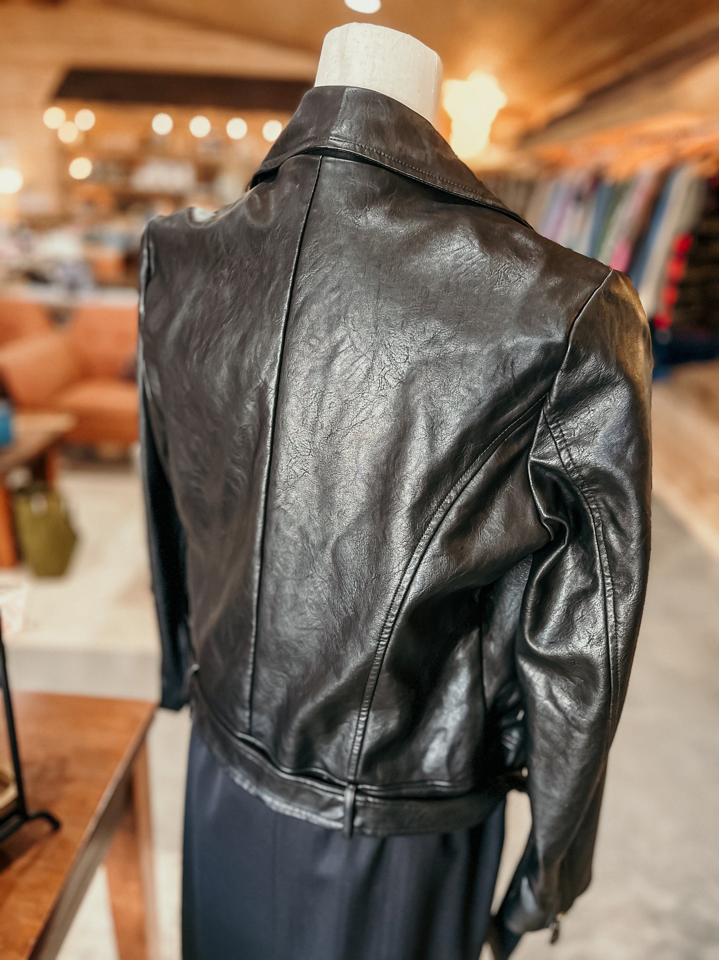 Black Faux Leather Jacket HP