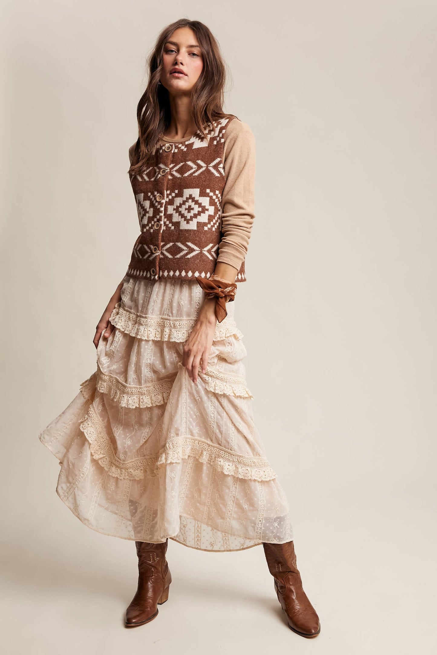 Southwestern Button-Up Wool Vest HP
