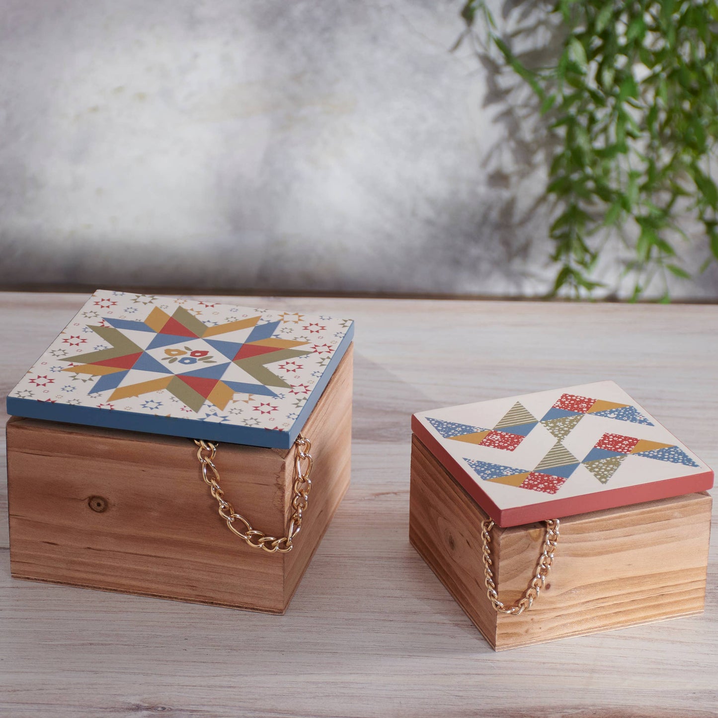 Star Quilt Large Hinged Box LU