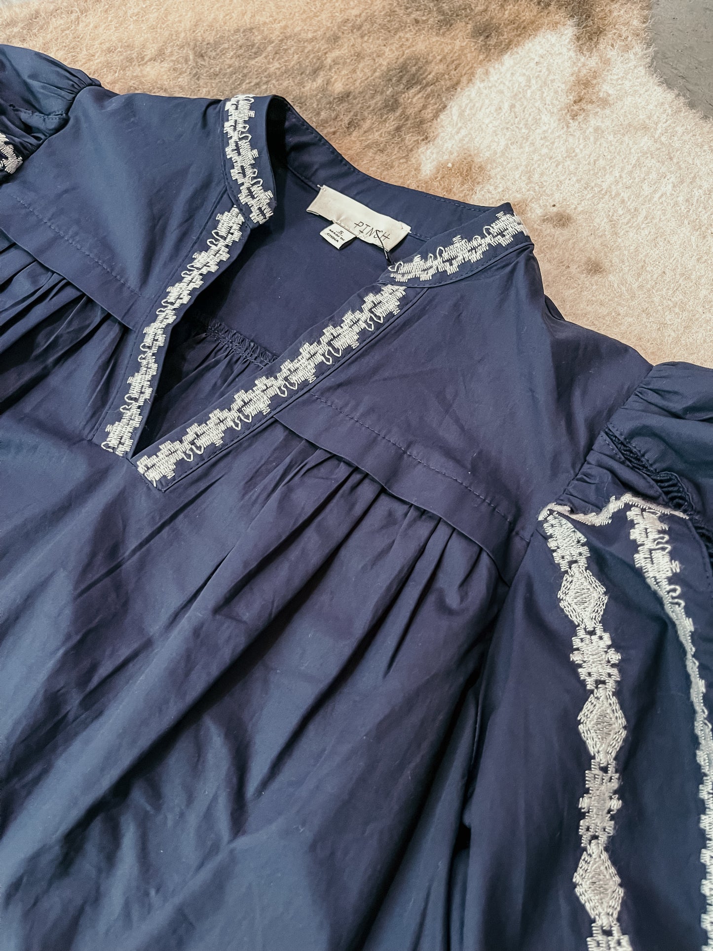 Navy Blue Boho Top HP