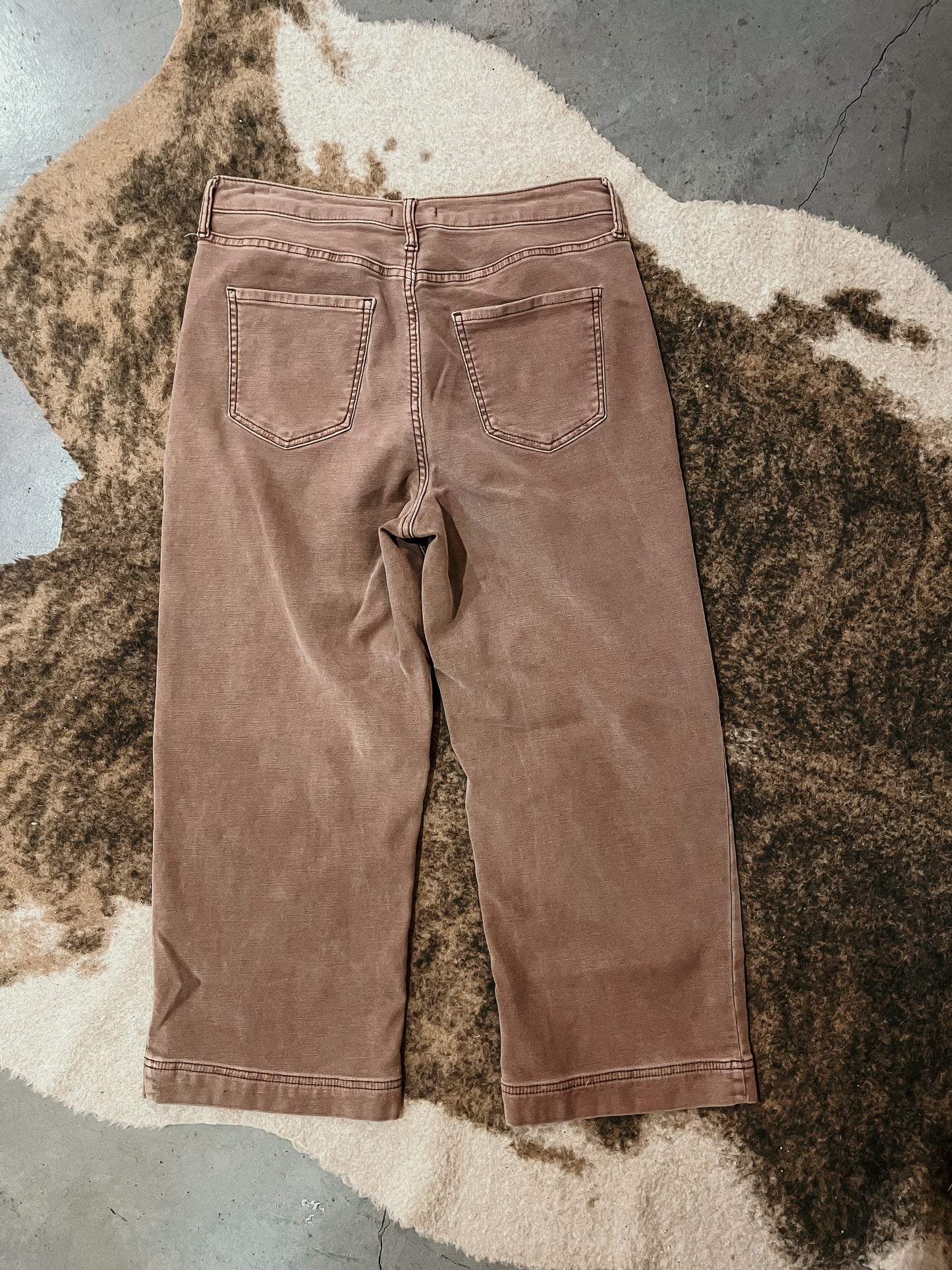 Brown Soft Denim Cropped Pants HP