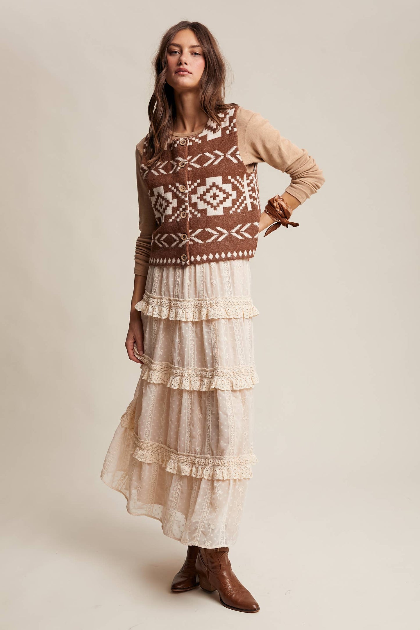 Southwestern Button-Up Wool Vest HP