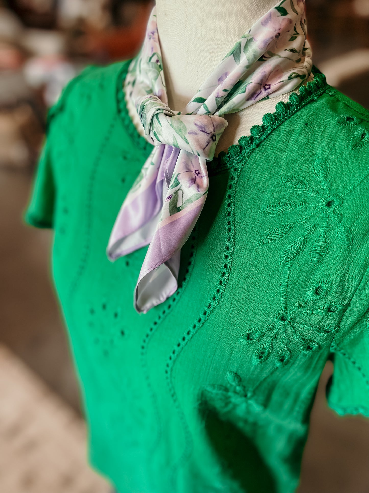 Green Eyelet Top HP