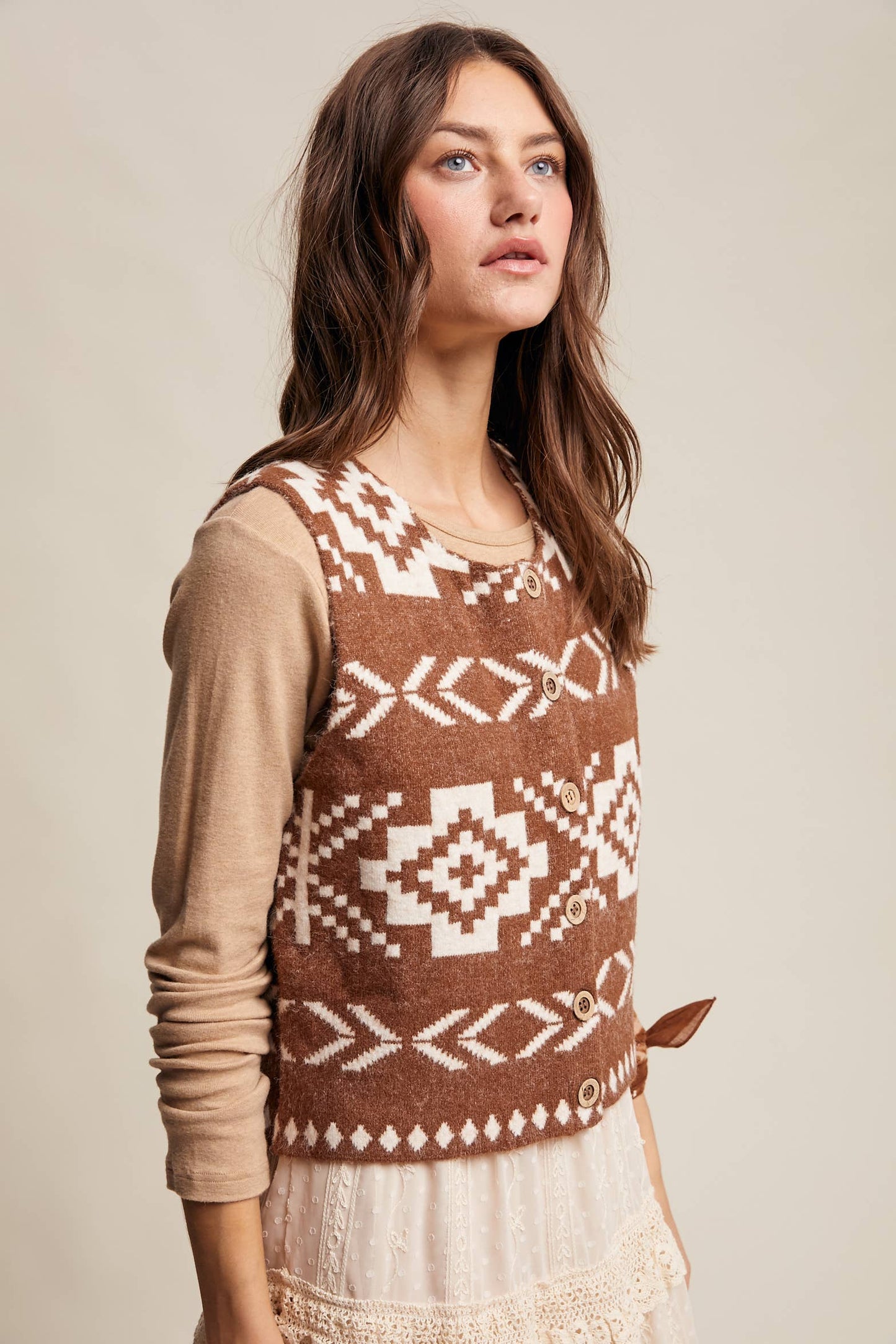 Southwestern Button-Up Wool Vest HP