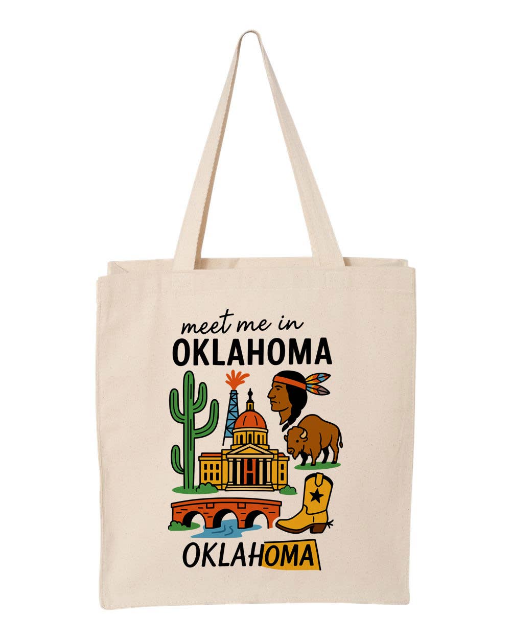 Meet Me In Oklahoma Canvas Tote Bag