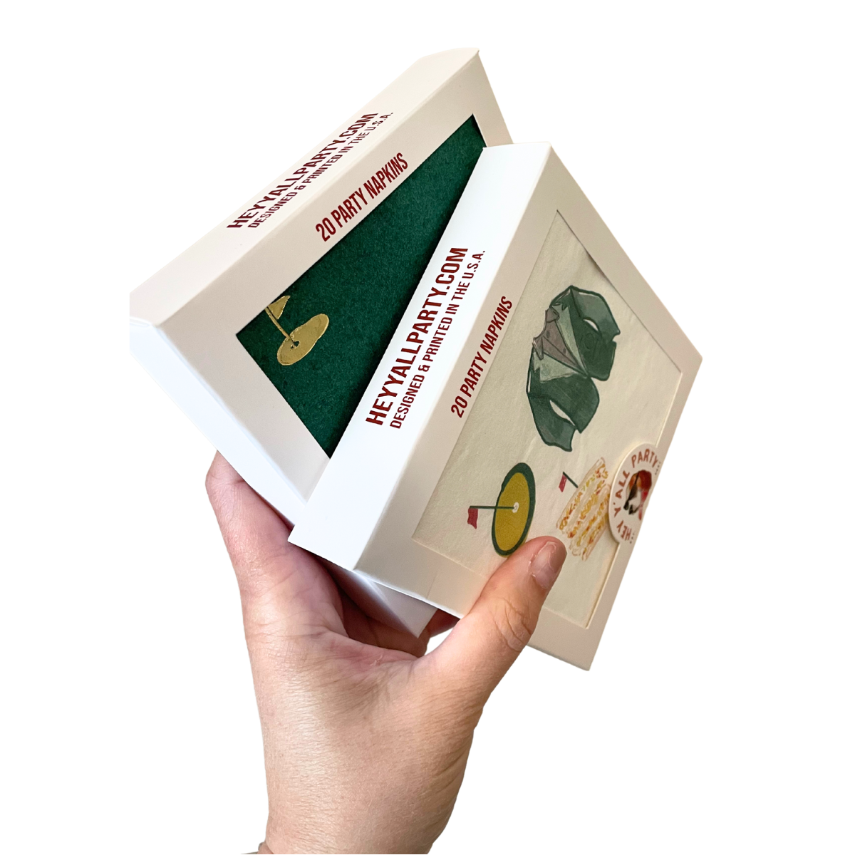 Deer Gold Foil on Hunter Green Party Napkins