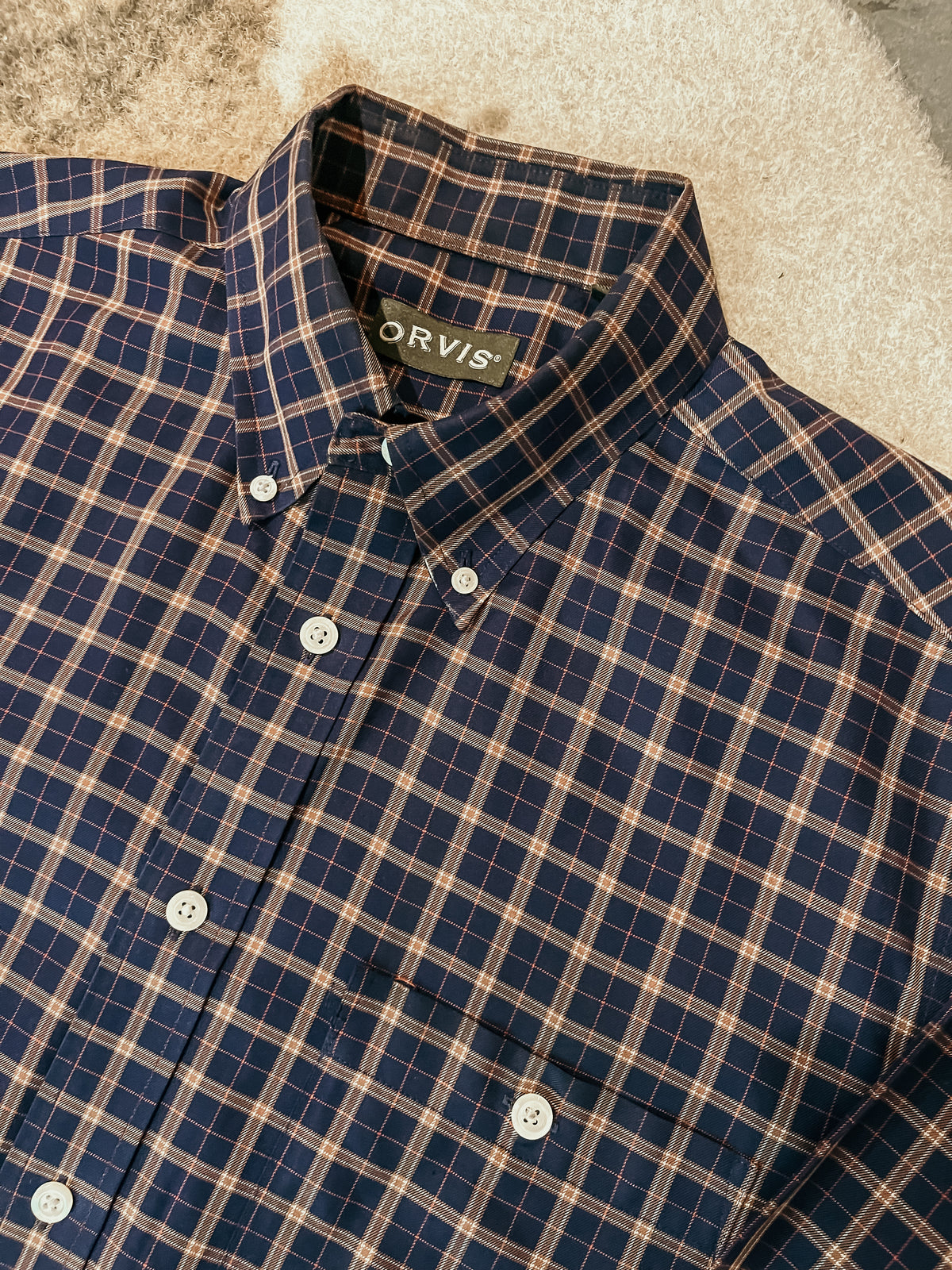 Navy Plaid Orvis Shirt HP