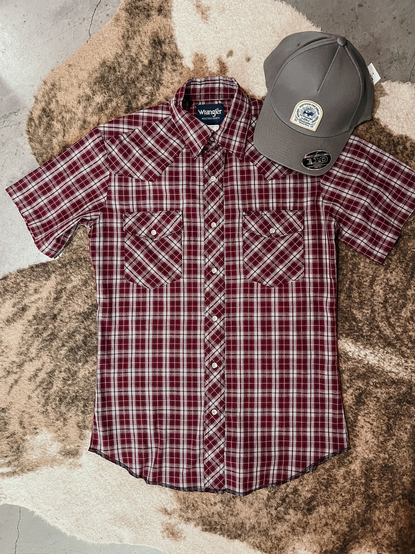 Maroon and Grey Pearl Snap HP