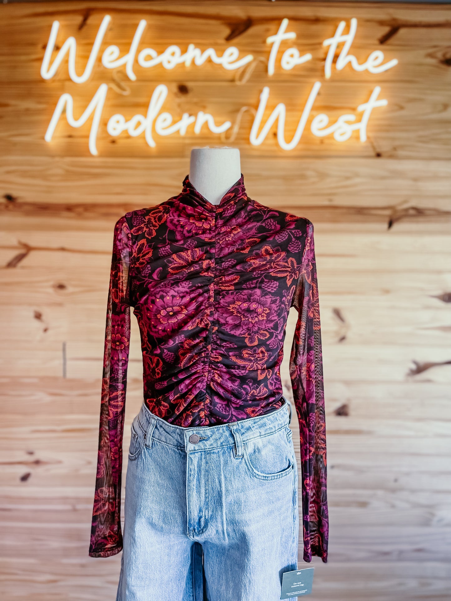 Black Floral Top HP