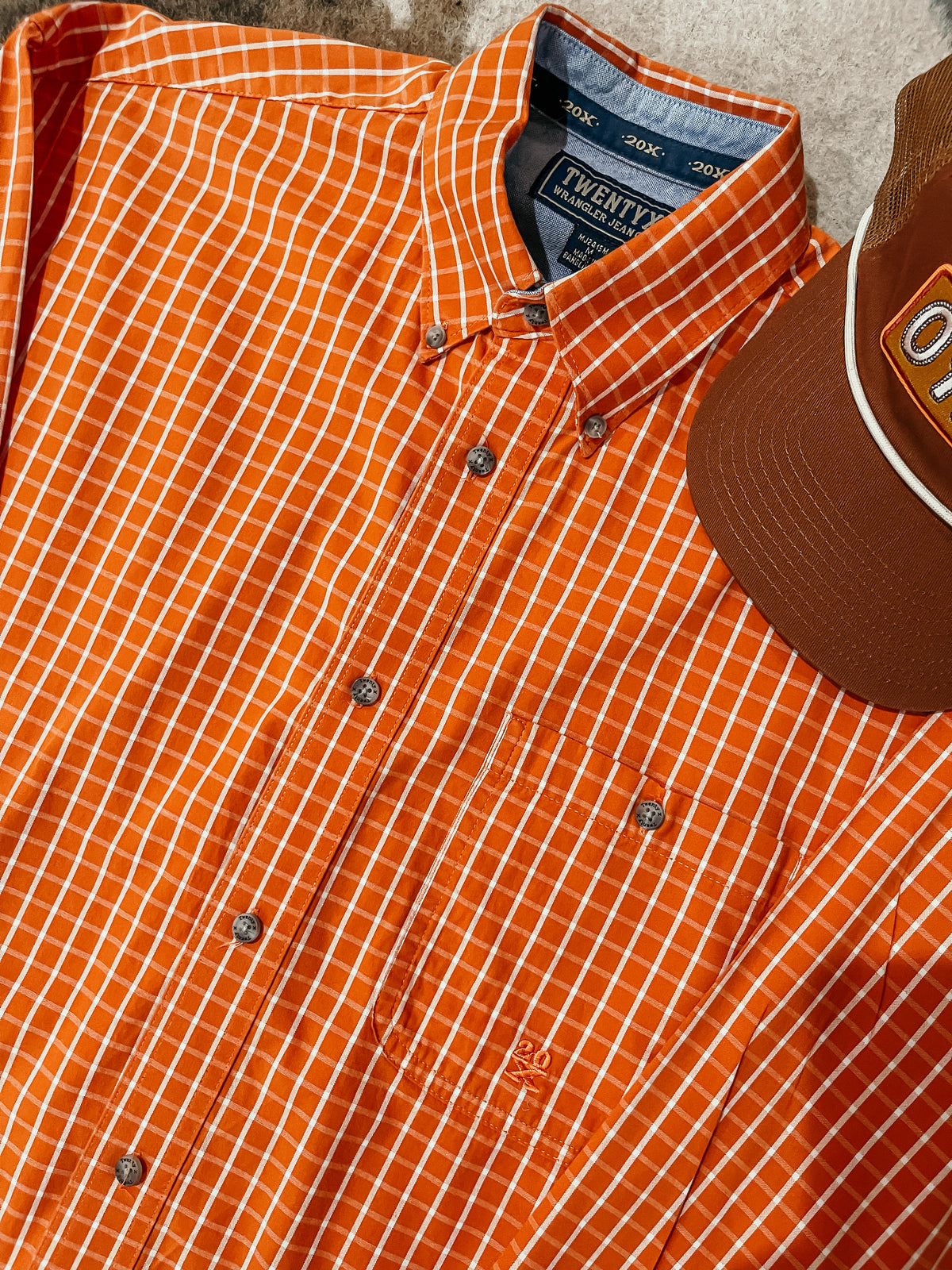 Orange Grid Pattern 20X Shirt HP