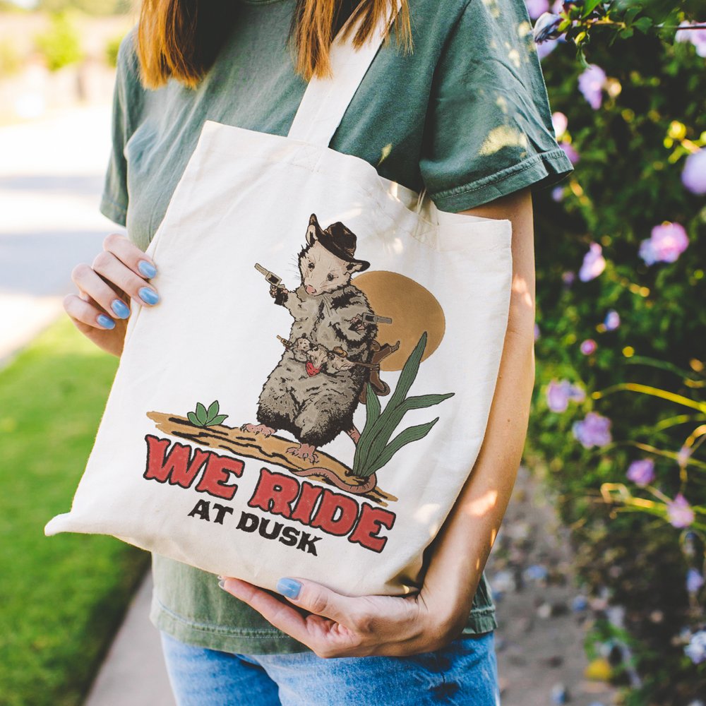 We Ride at Dusk Canvas Tote LU