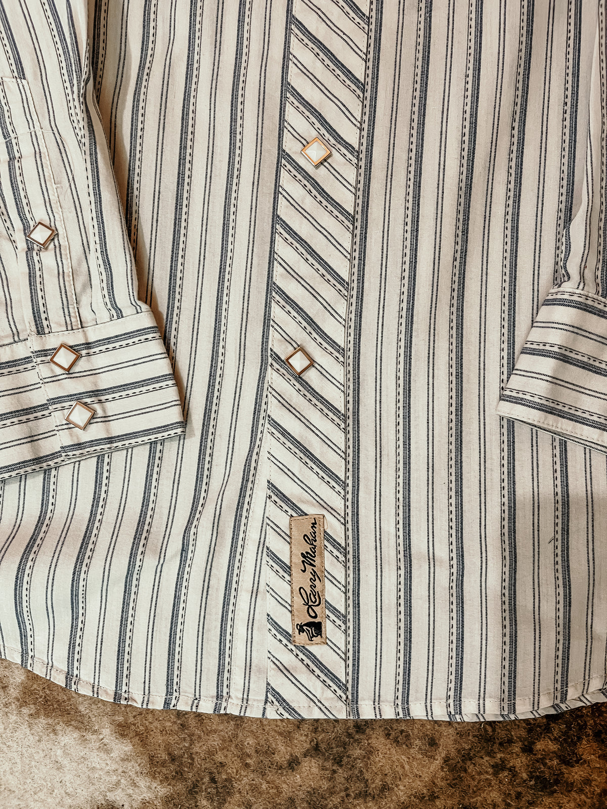 Larry Mahan Striped Pearl Snap HP