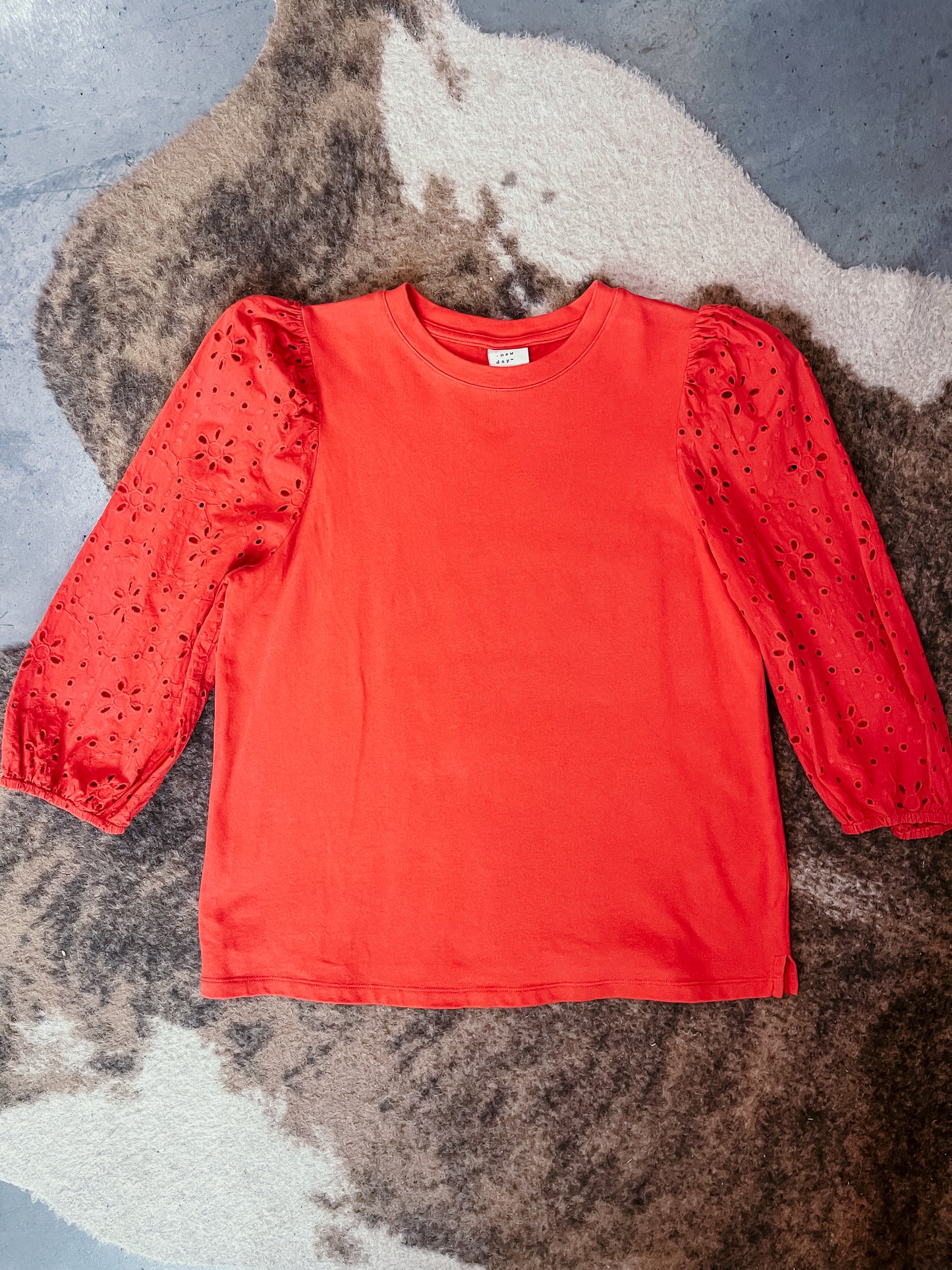 Red Eyelet Sleeve Top HP