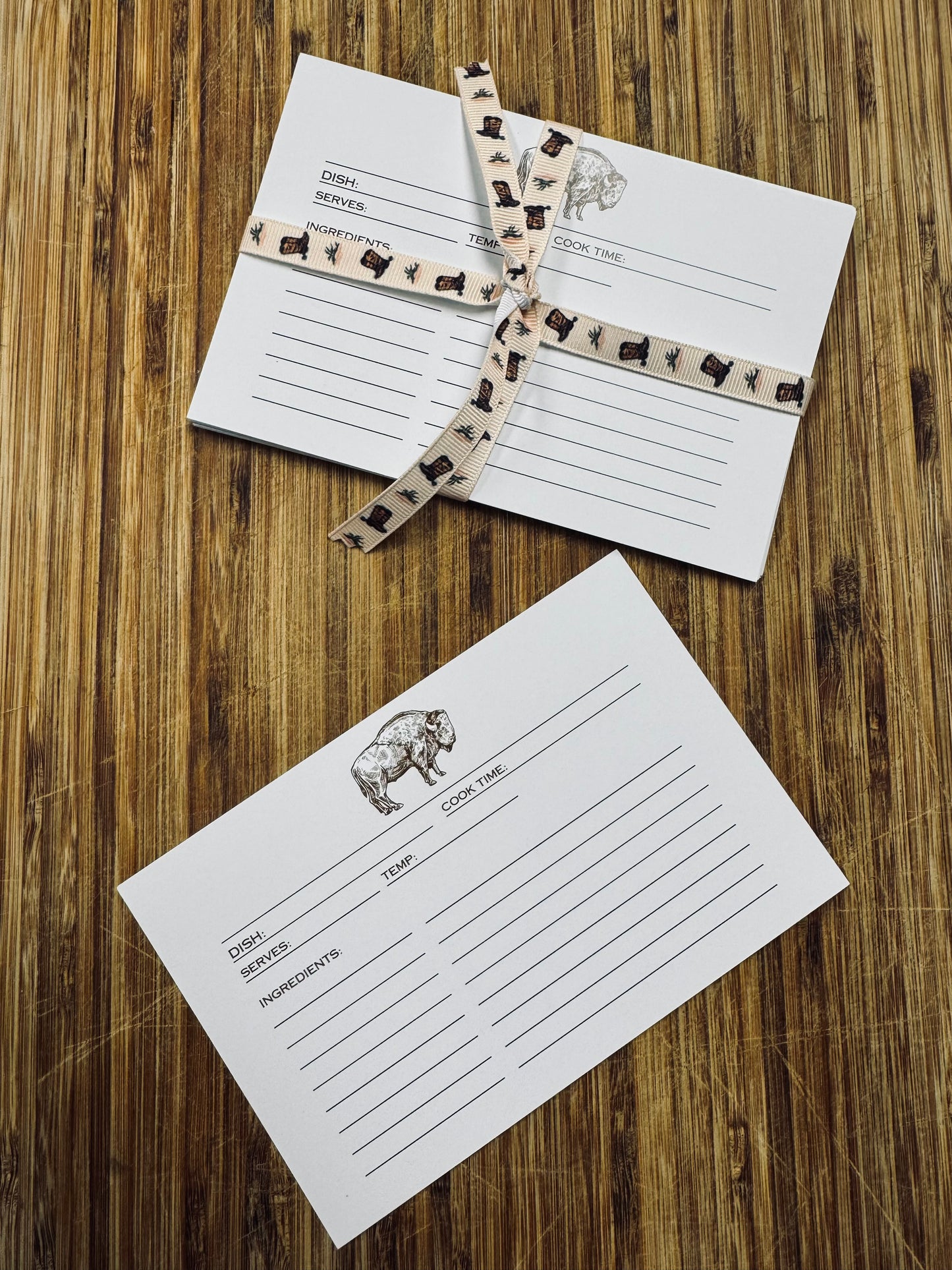 Bison Recipe Cards-Set of 12