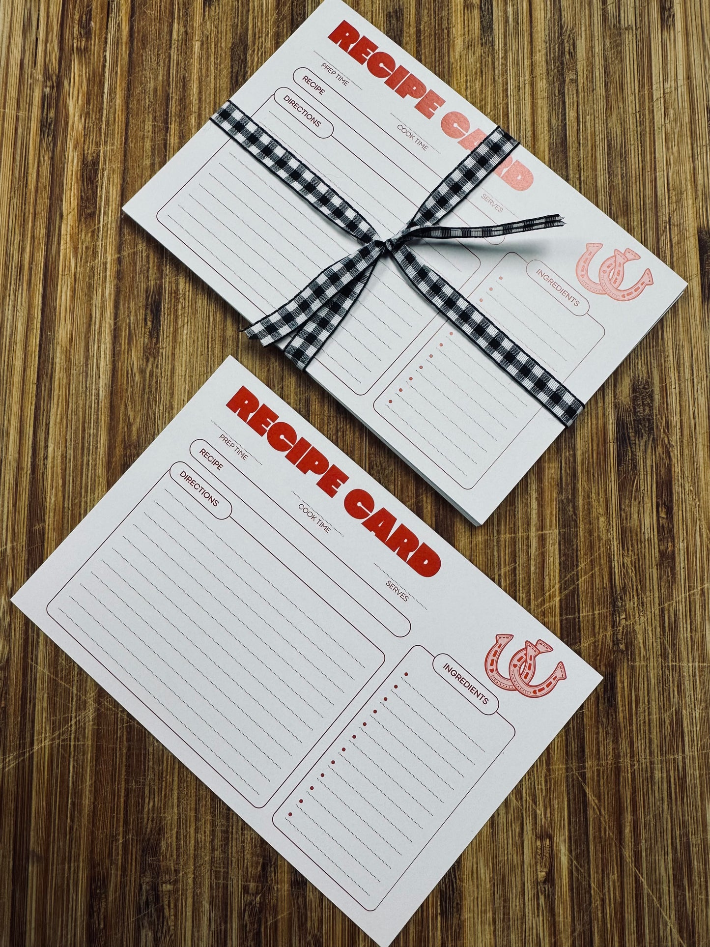 Horse Shoe Recipe Cards-Set of 12