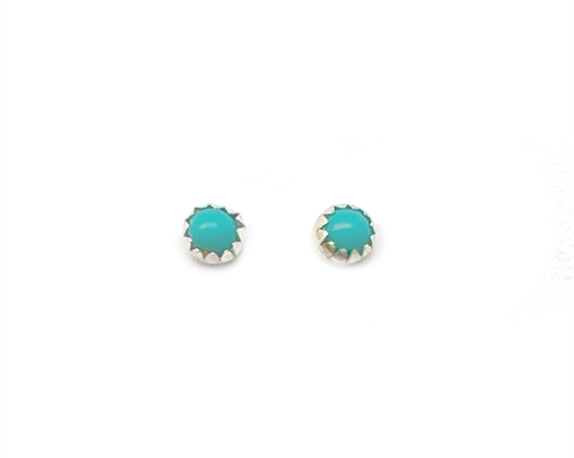 Sterling Silver Turquoise Mini Stud Earrings LU
