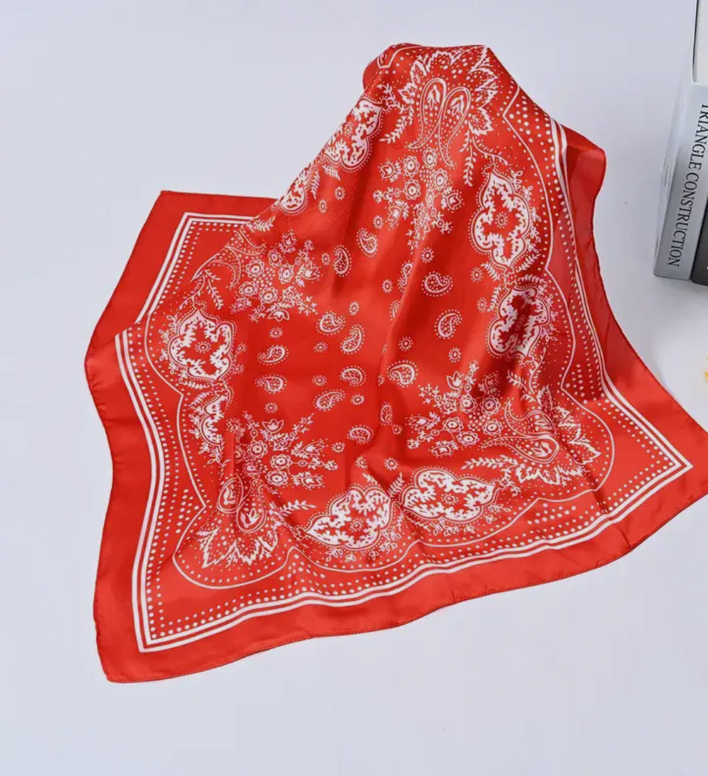 Orange Western Silky Scarf LU