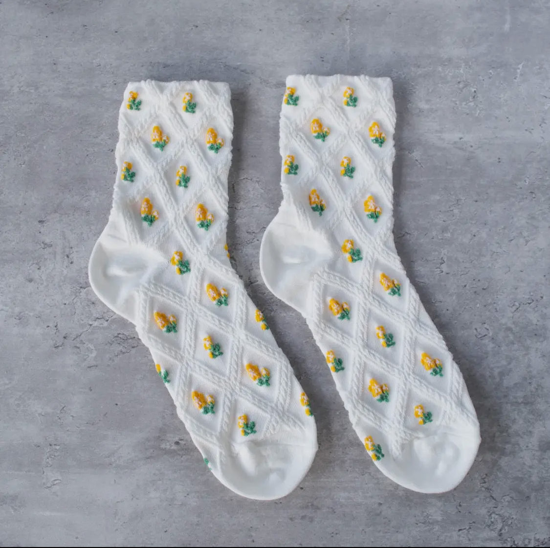 Yellow Flower Socks LU