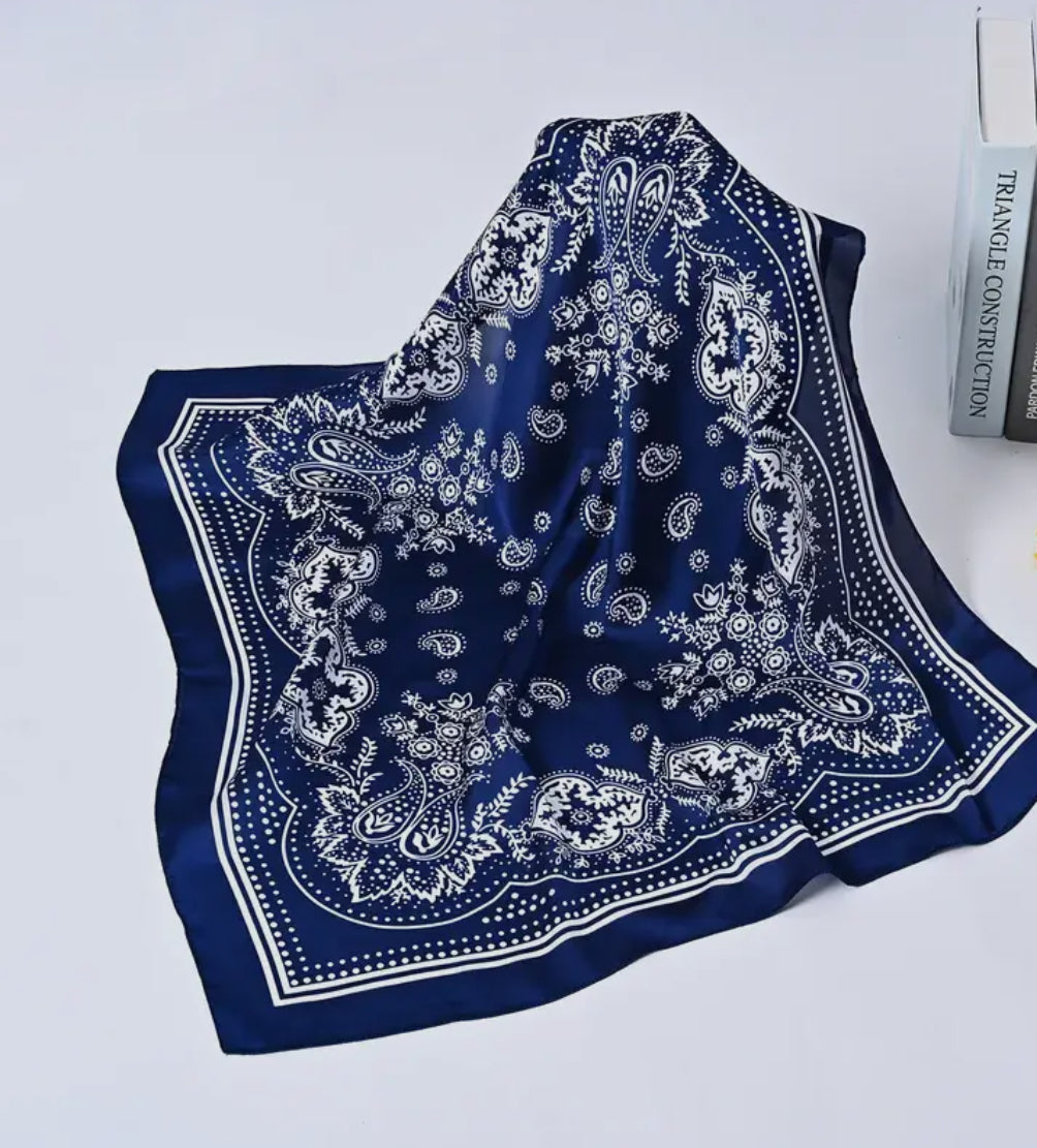 Blue Western Silky Scarf LU