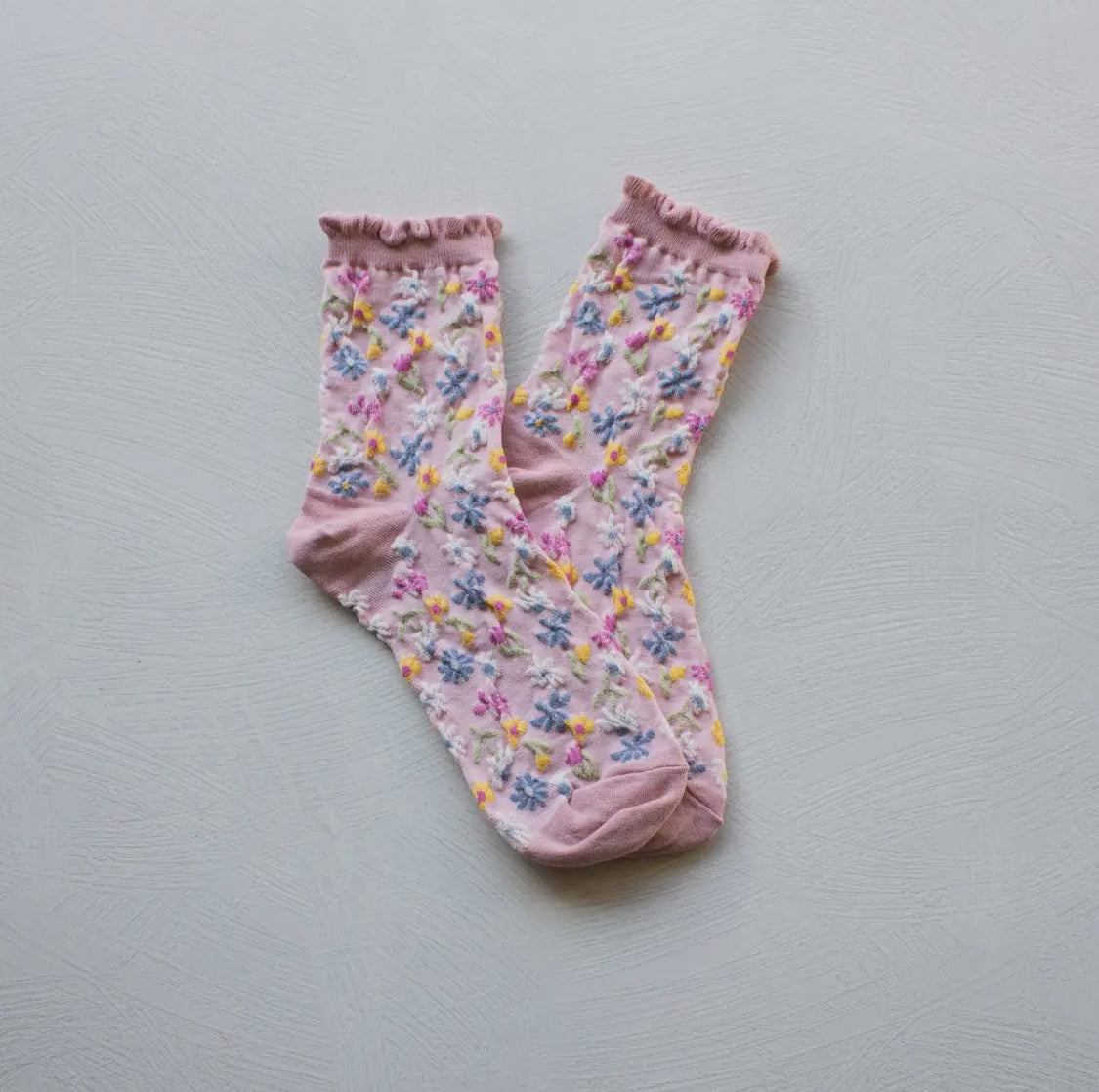 Pink Love Flower Socks LU