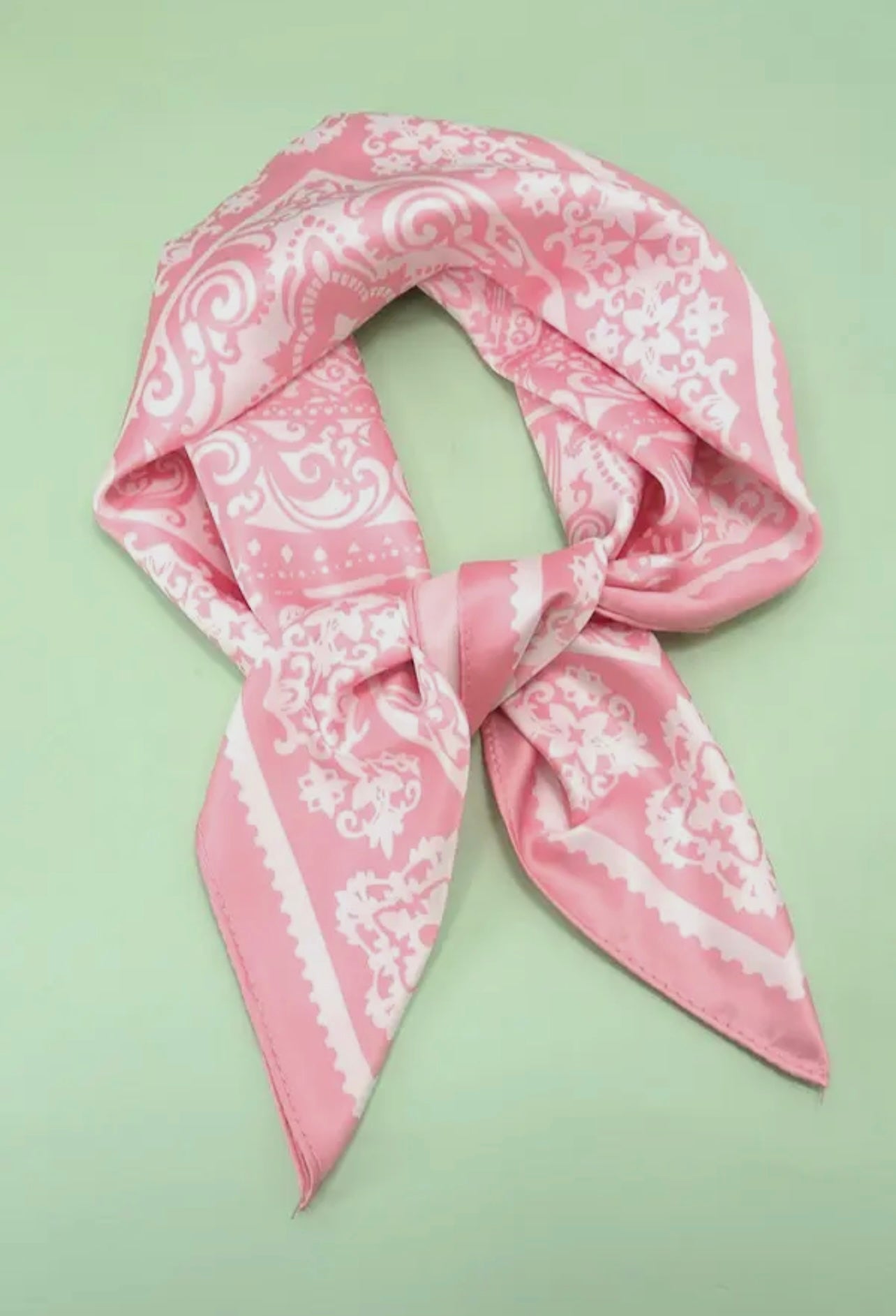 Pink Paisley Silky Scarf LU