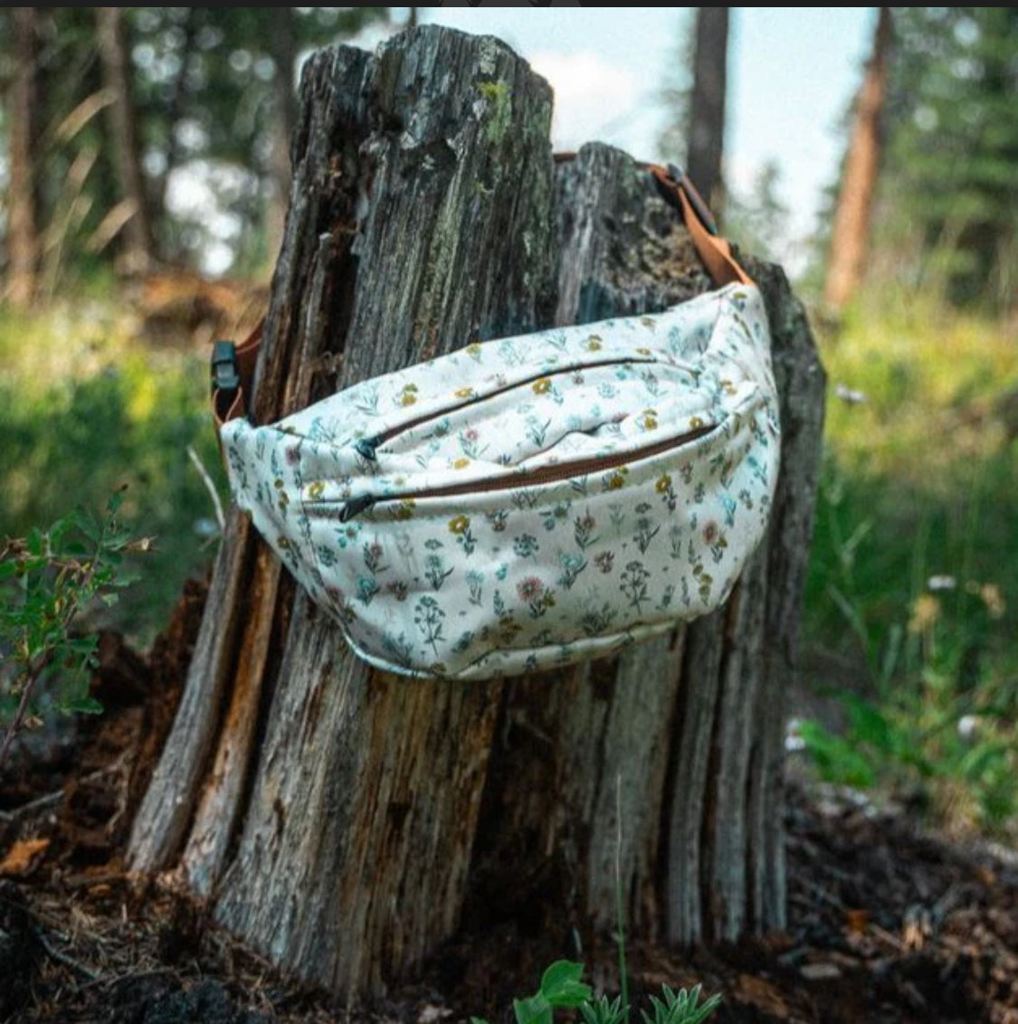 Cream Floral Belt Bag LU