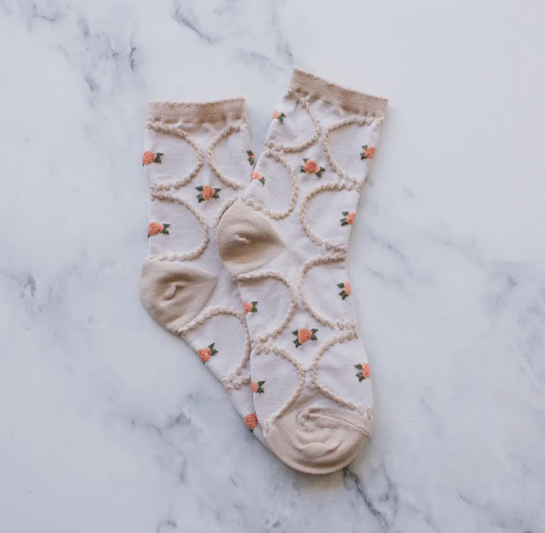 Coral Flower Socks LU