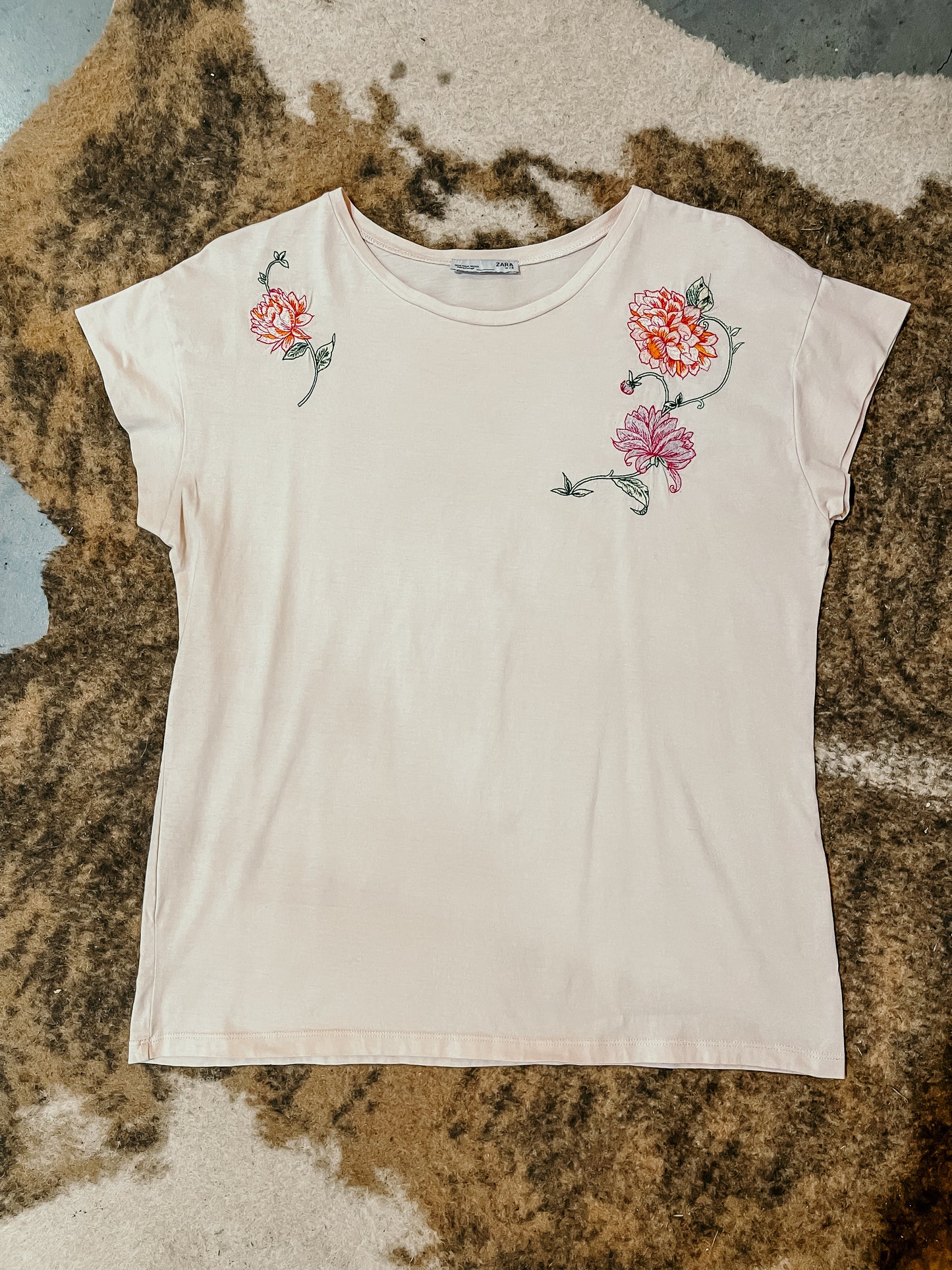 Pale Pink Embroidered Zara Top HP