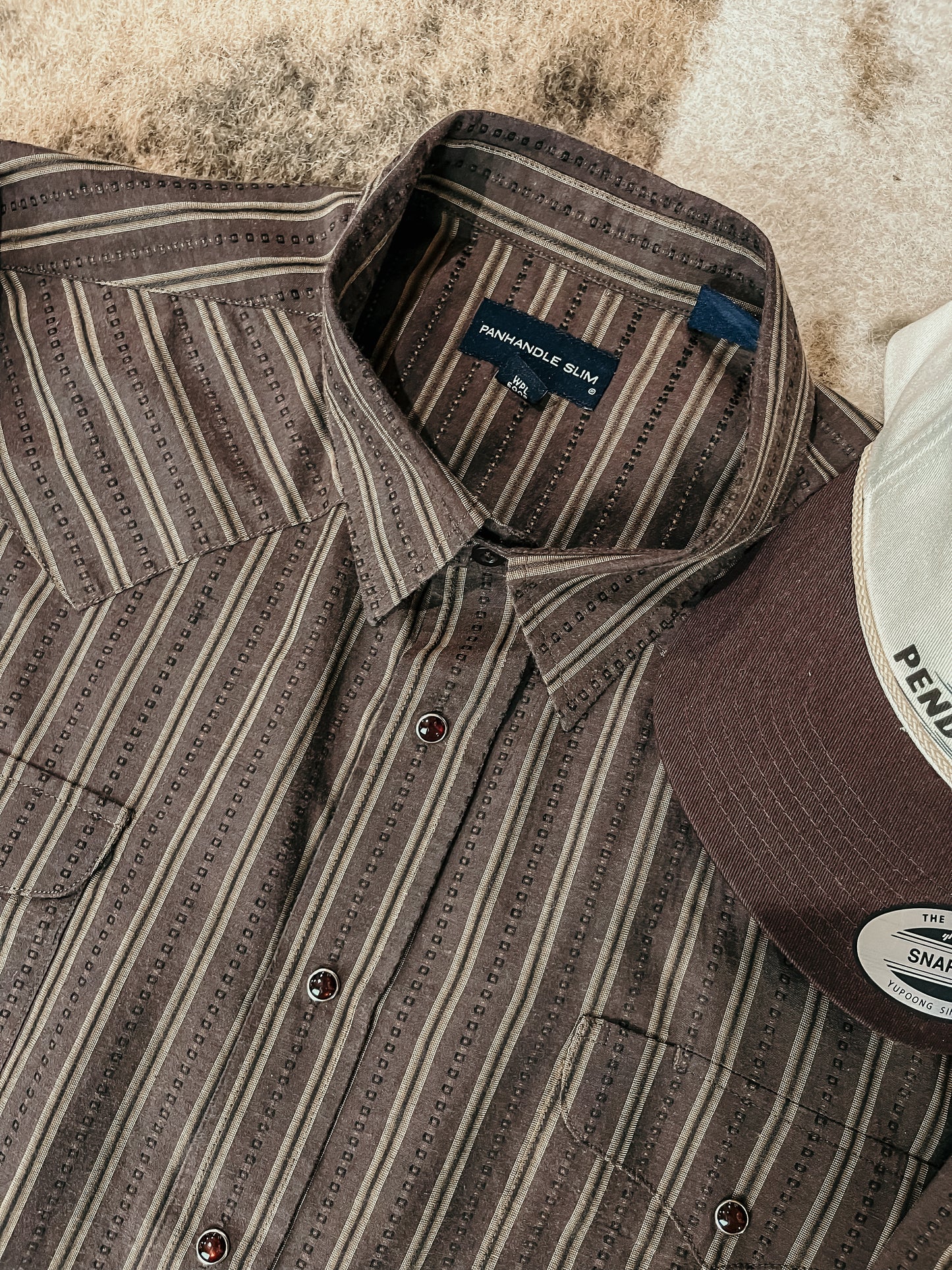 Brown Panhandle Slim Pearl Snap HP