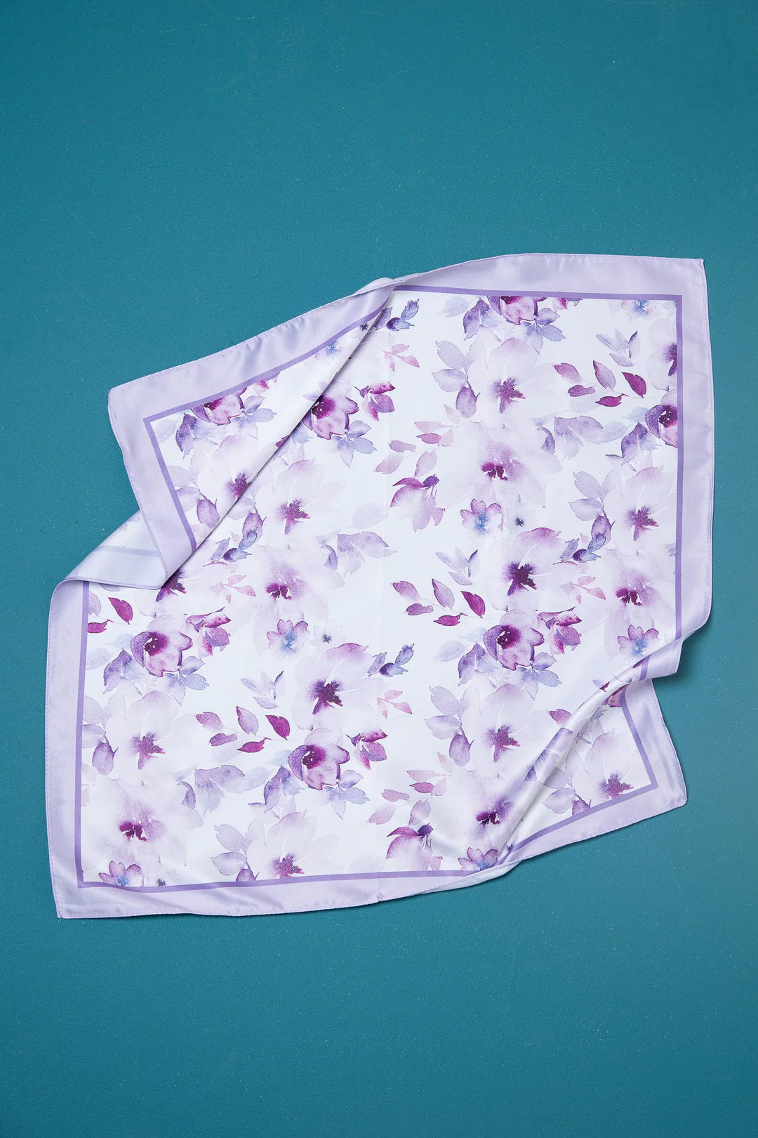 Lavender Floral Silky Scarf LU