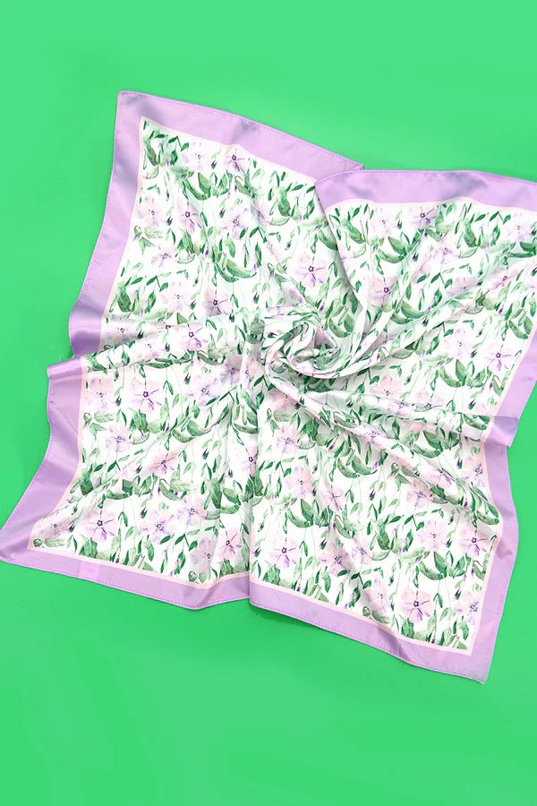 Lavender and Green Silky Scarf LU