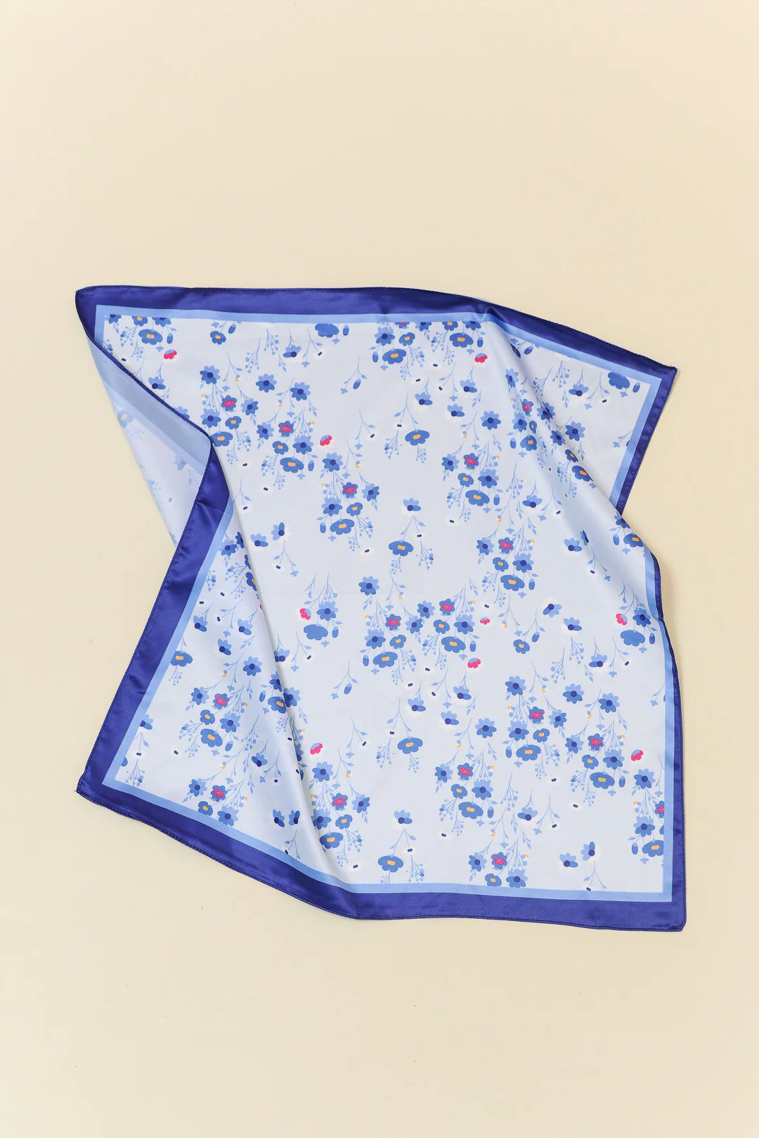 Blue Petite Flower Silky Scarf LU