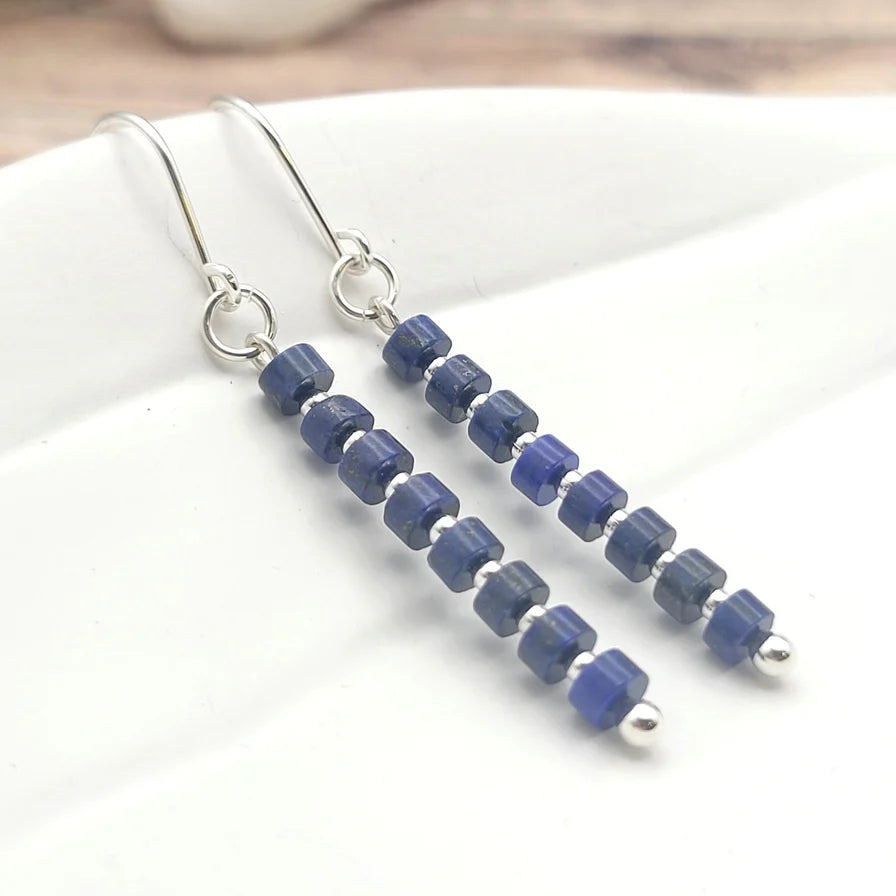 Lapis & Sterling Silver Dangle Earrings LU