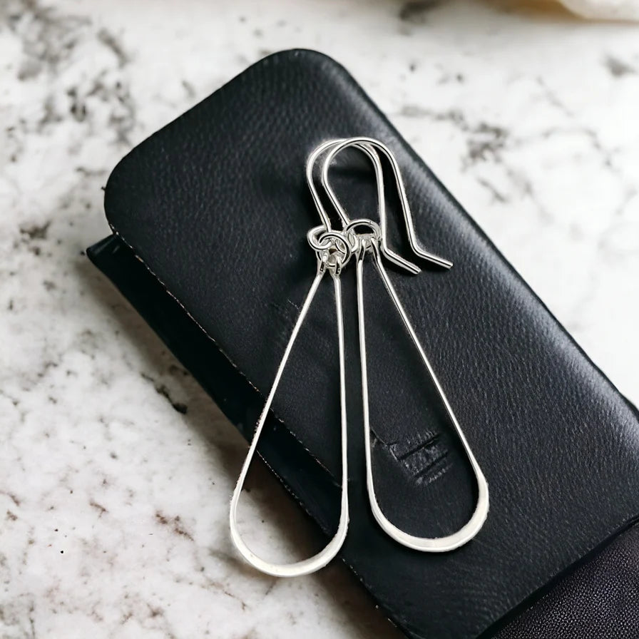 Sterling Silver Hammered Hoop Earrings LU