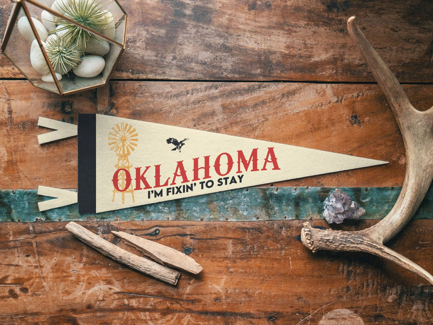 Oklahoma Felt Pennant: Mini Pennant-LU